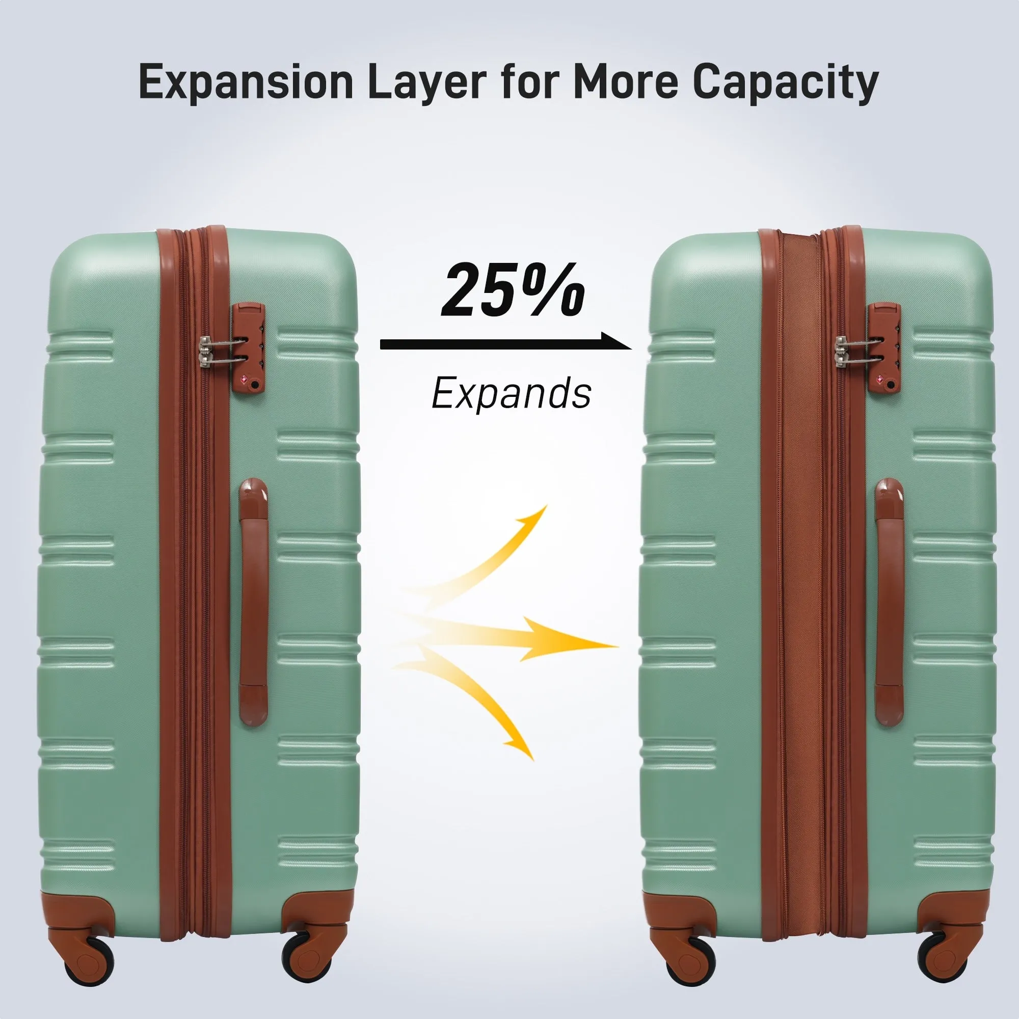 2 Pcs Hardshell Luggage Sets 24" Lightweight Carry On Spinner Suitcase with TSA Lock   Weekender Bag