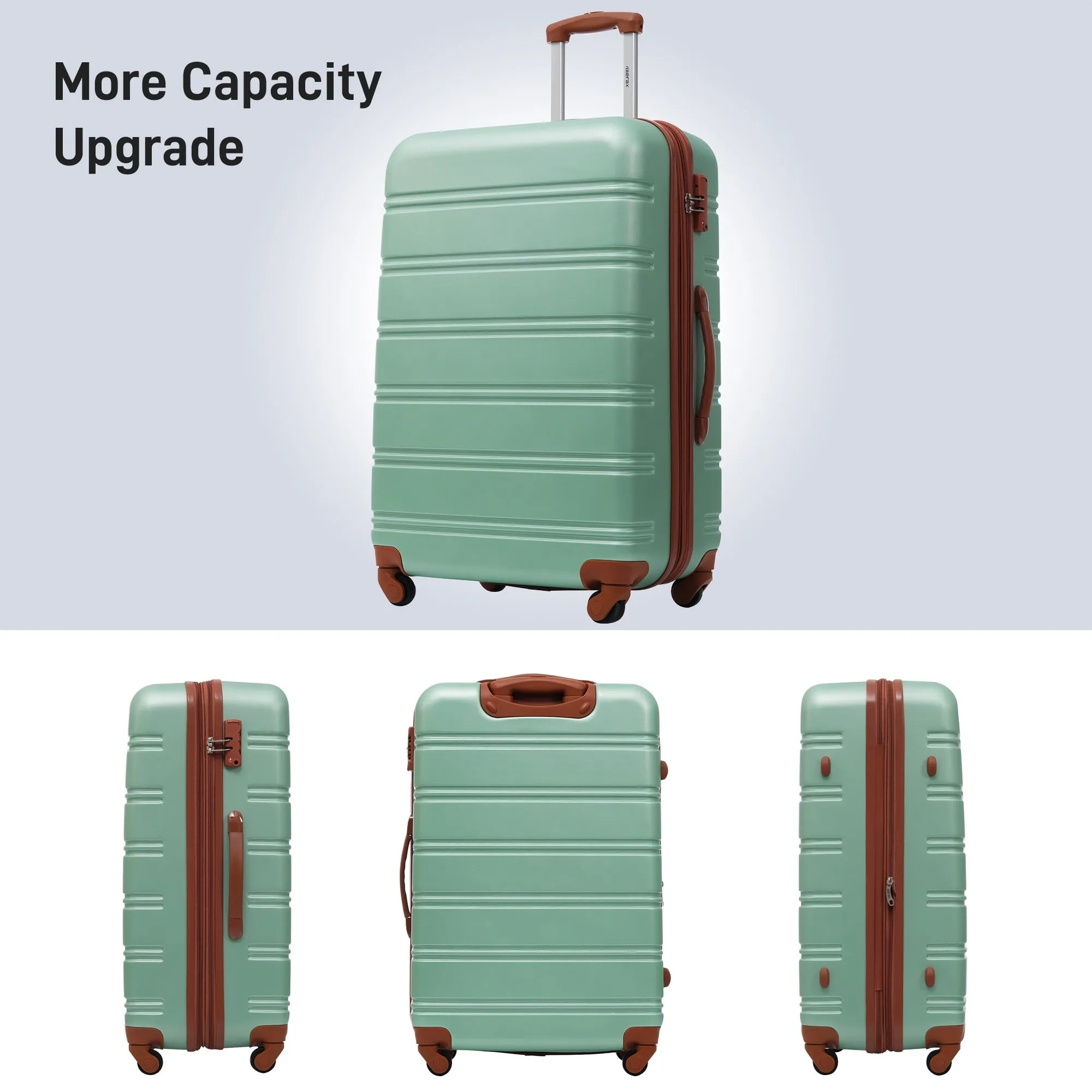 2 Pcs Hardshell Luggage Sets 24" Lightweight Carry On Spinner Suitcase with TSA Lock   Weekender Bag