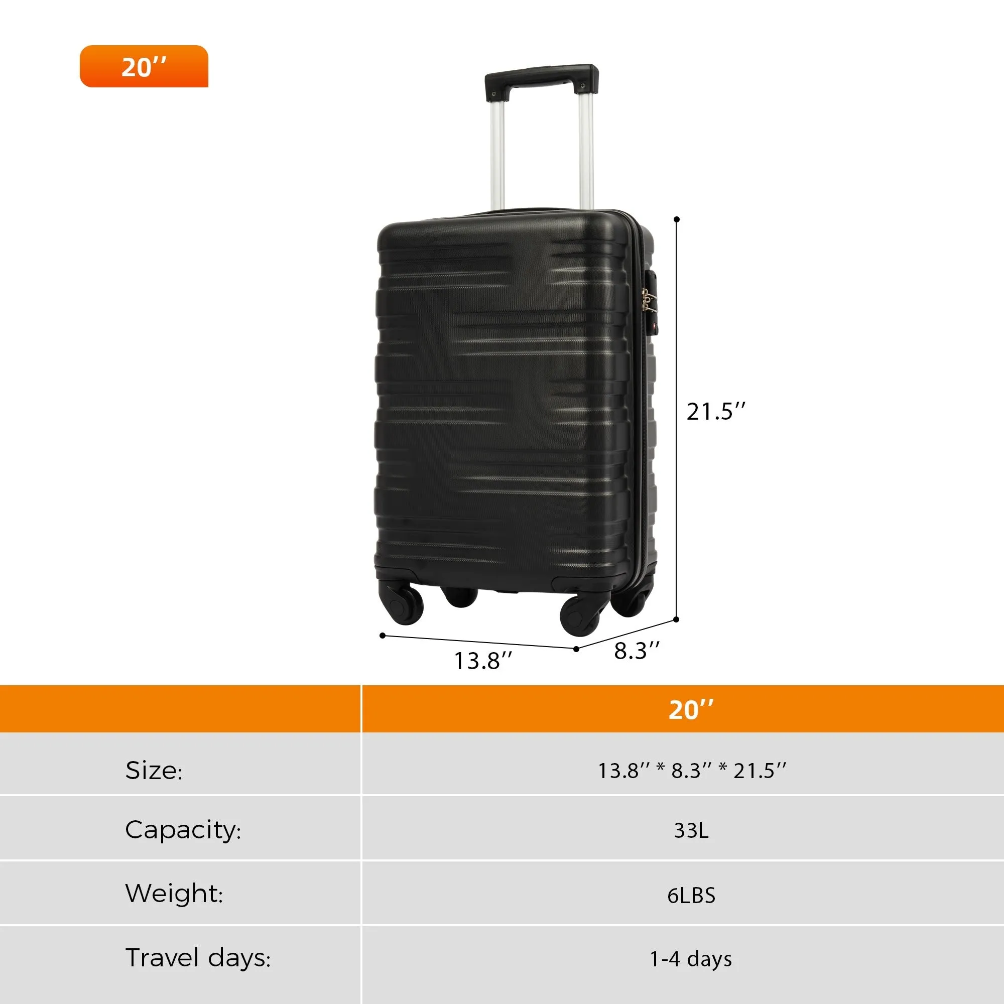 20" Luggage Sets Suitcase/Trunk /Check-in Luggage /Carry-on Luggage