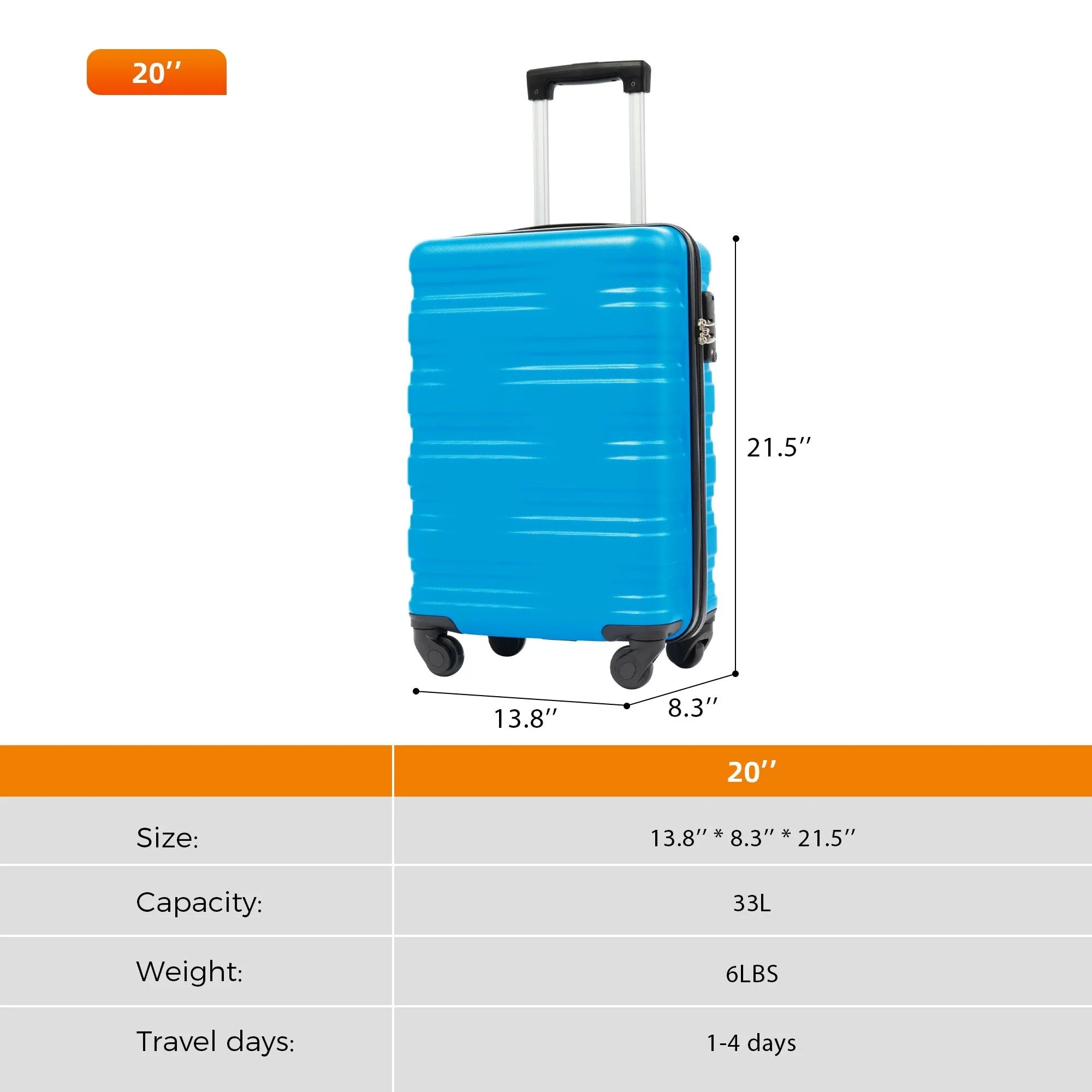 20" Luggage Sets Suitcase/Trunk /Check-in Luggage /Carry-on Luggage