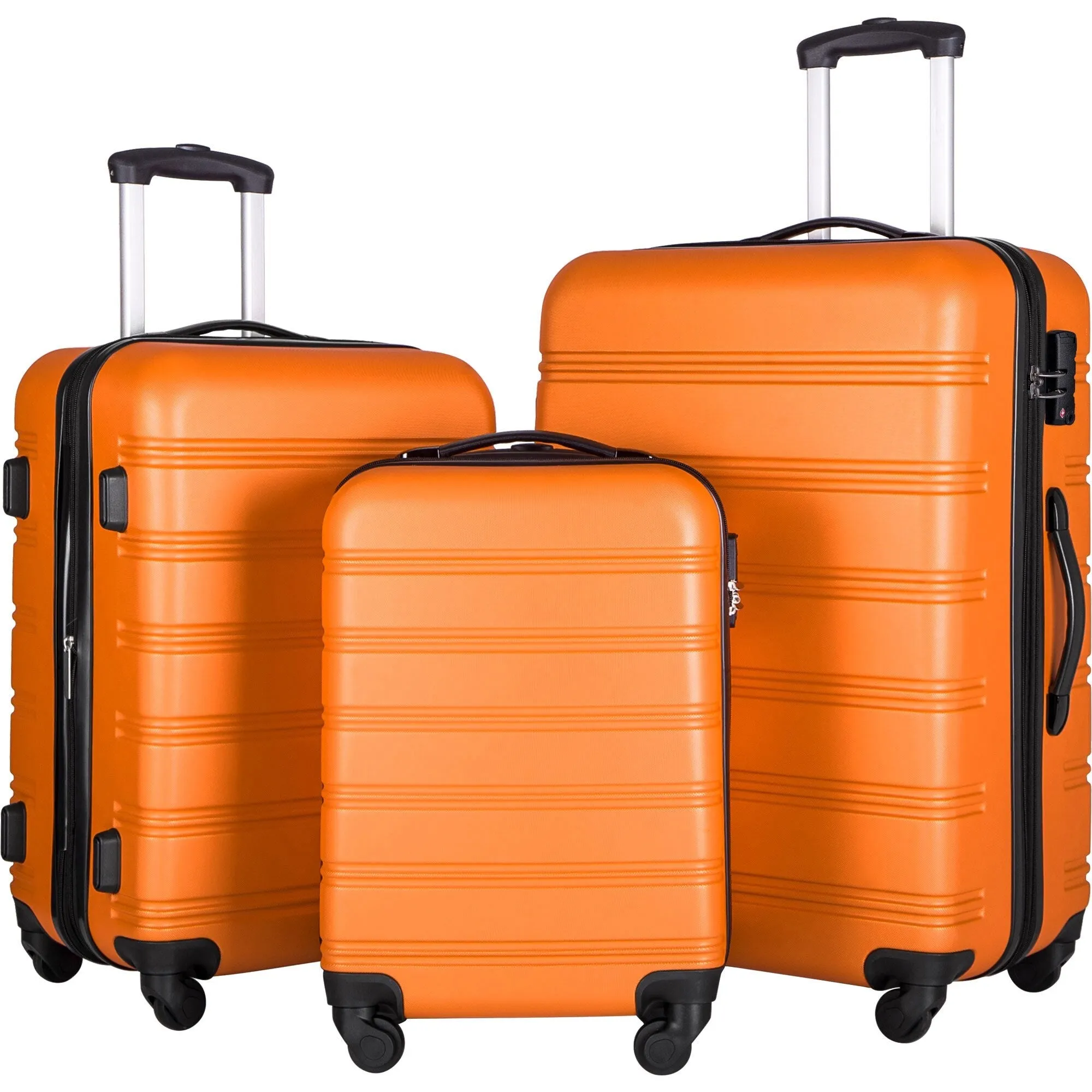 20"/24"/28" Expandable Luggage Set with TSA Lock and Spinner Wheels, Hardside 3 Piece Suitcase with Zippered Compartment