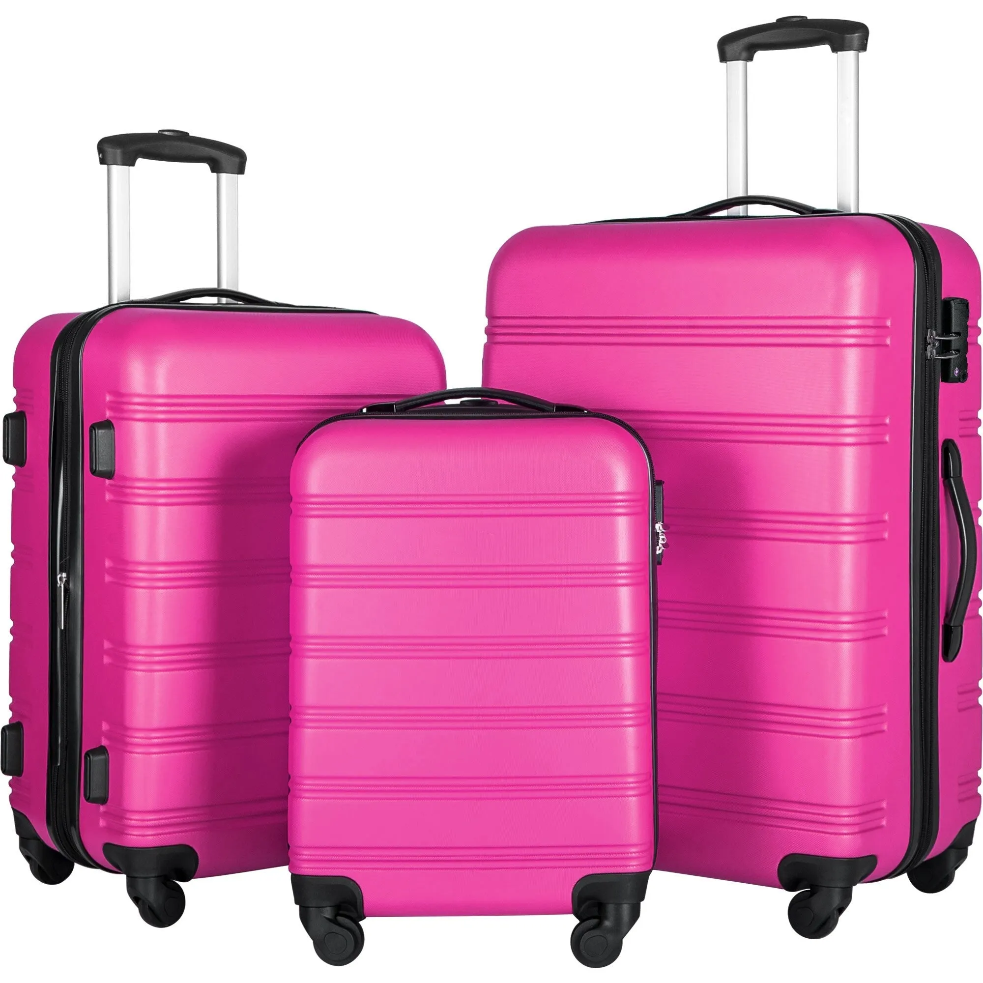 20"/24"/28" Expandable Luggage Set with TSA Lock and Spinner Wheels, Hardside 3 Piece Suitcase with Zippered Compartment