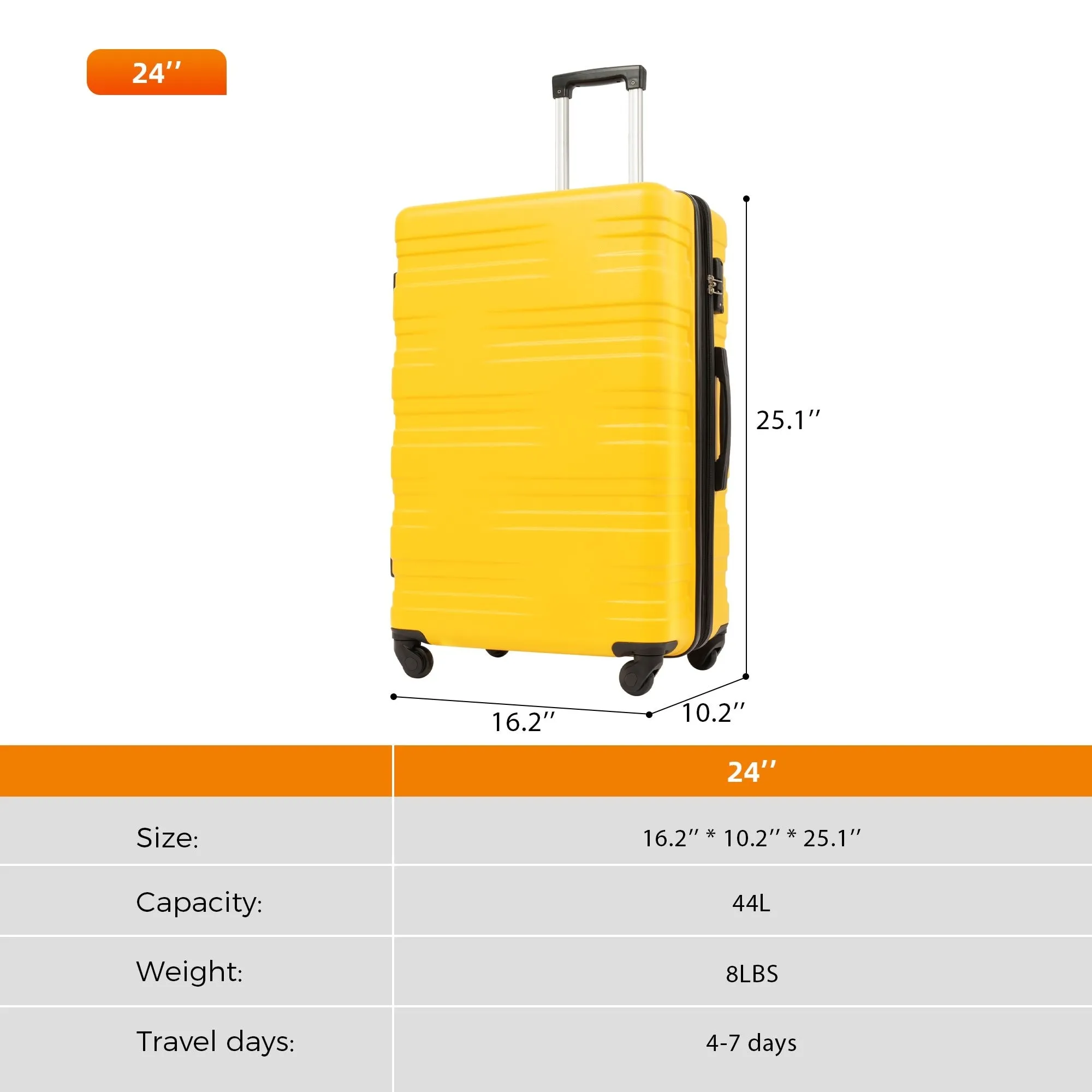 24" Luggage Sets Suitcase/Trunk /Check-in Luggage /Carry-on Luggage