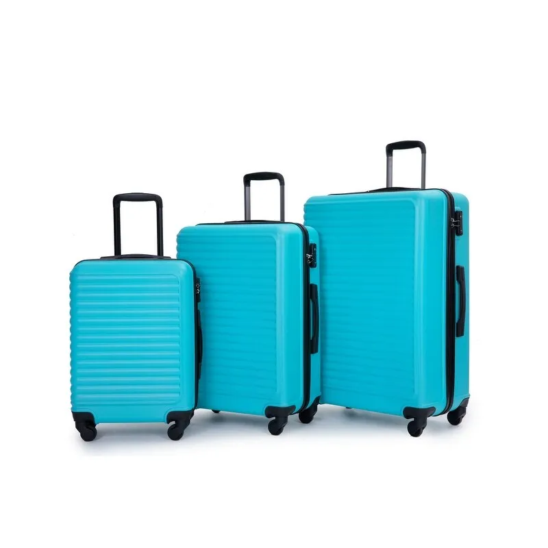 3 Piece ABS Lightweight Suitcase Luggage Sets with Two Hooks,TSA Lock