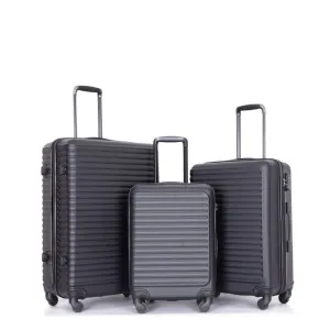 3 Piece ABS Lightweight Suitcase Luggage Sets with Two Hooks,TSA Lock