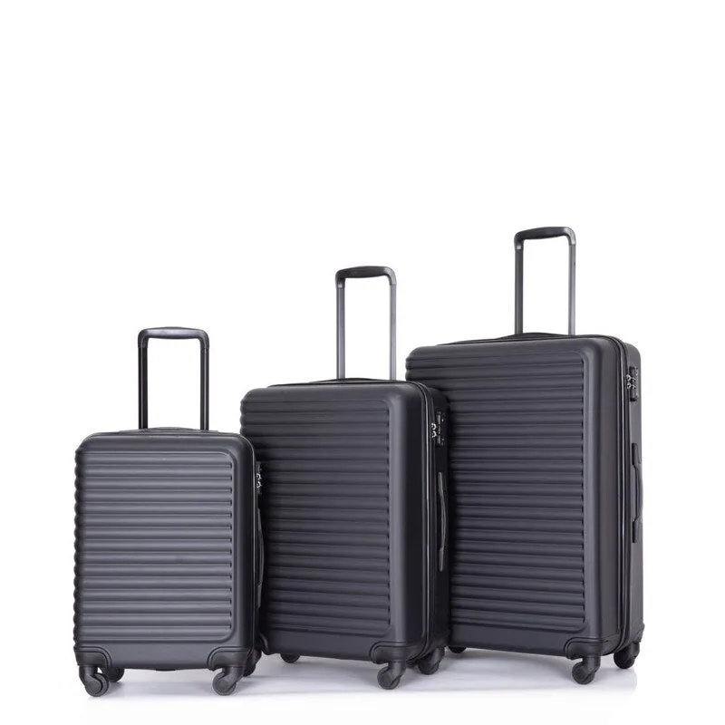 3 Piece ABS Lightweight Suitcase Luggage Sets with Two Hooks,TSA Lock