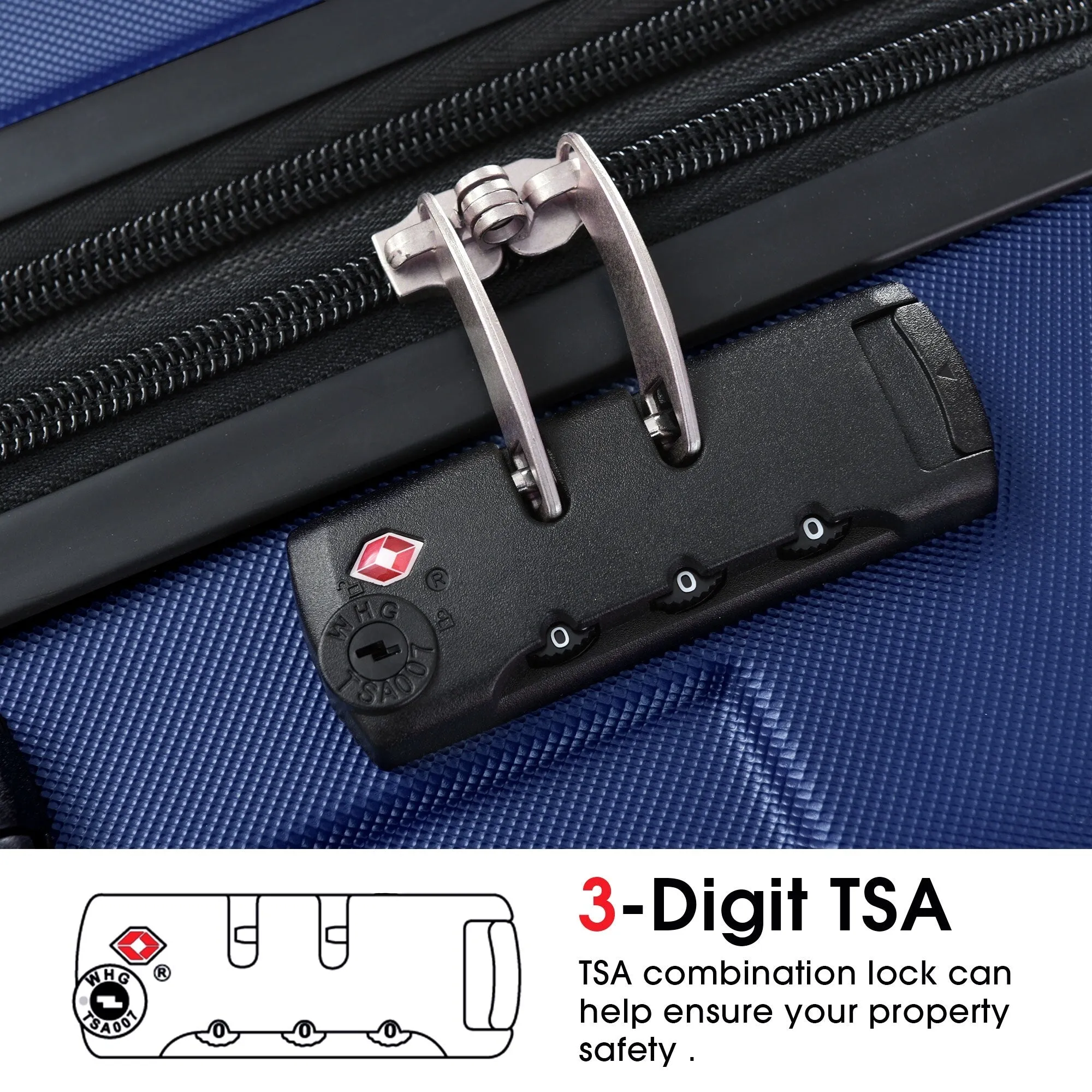 3 Piece Expandable Luggage Sets with 2 Spinner and TSA Lock (20/24/28)
