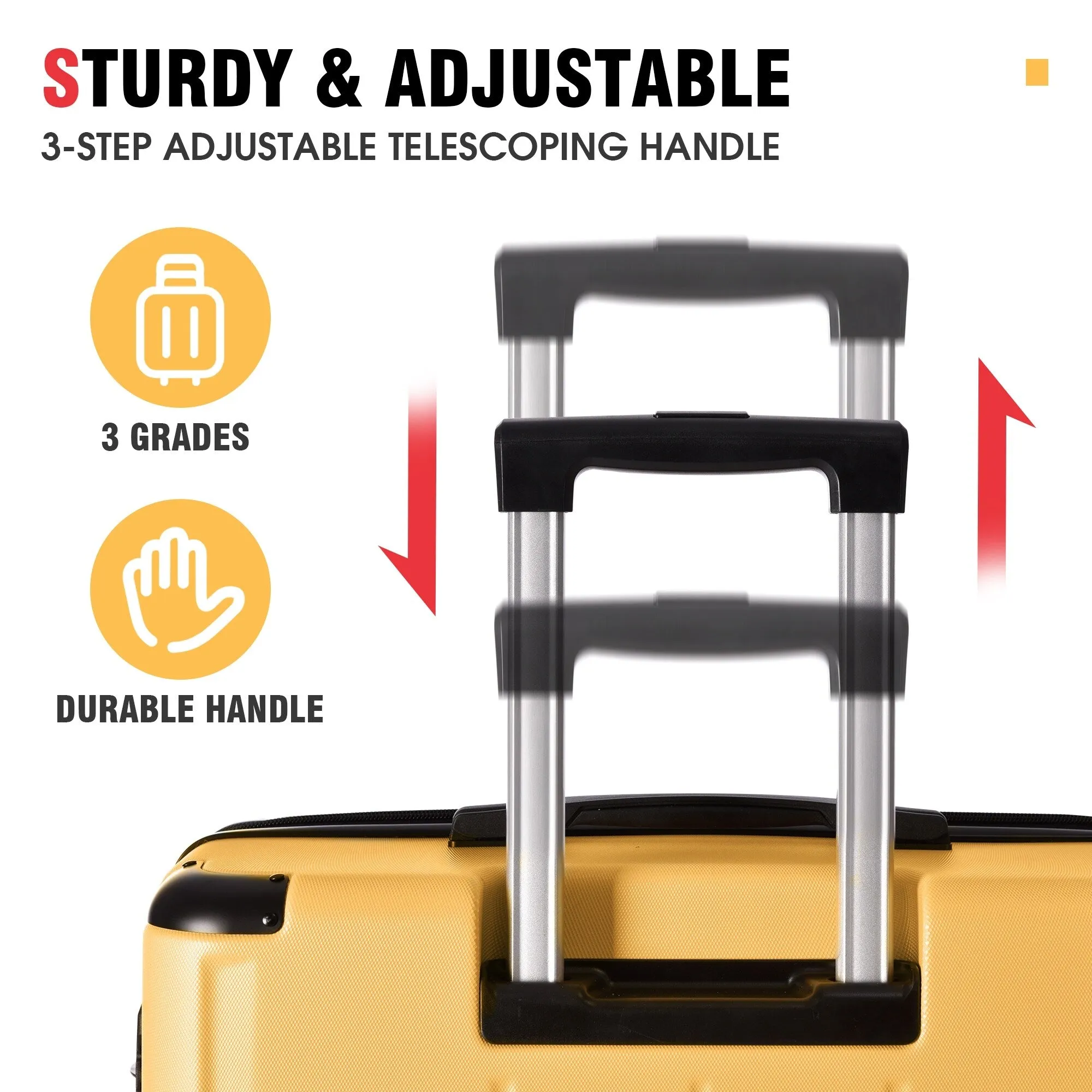 3 Piece Expandable Luggage Sets with 2 Spinner and TSA Lock (20/24/28)