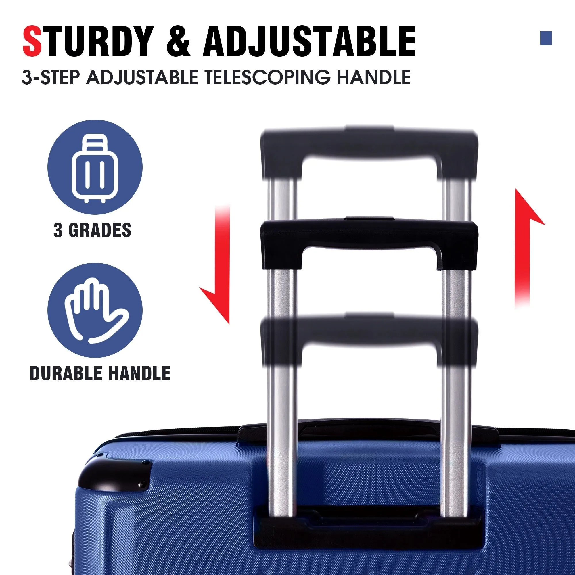 3 Piece Expandable Luggage Sets with 2 Spinner and TSA Lock (20/24/28)