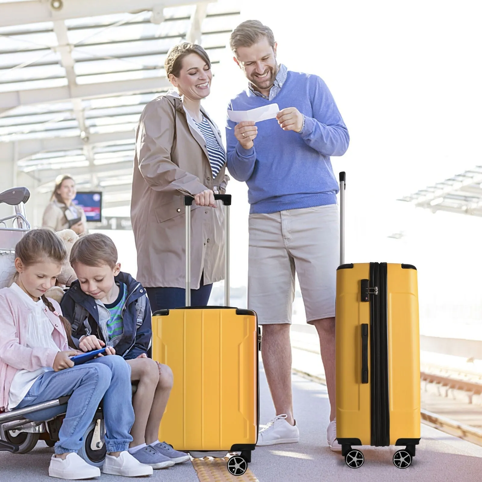 3 Piece Expandable Luggage Sets with 2 Spinner and TSA Lock (20/24/28)