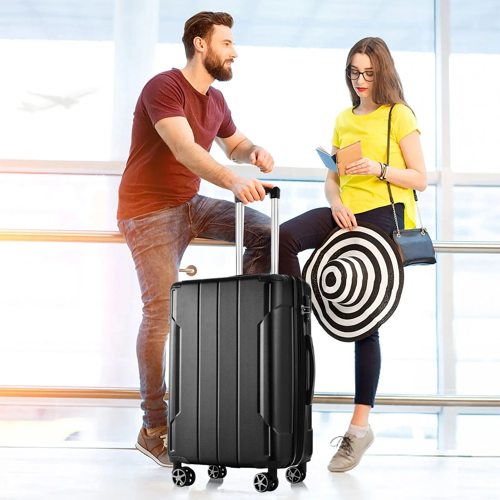3 Piece Expandable Luggage Sets with 2 Spinner and TSA Lock (20/24/28)