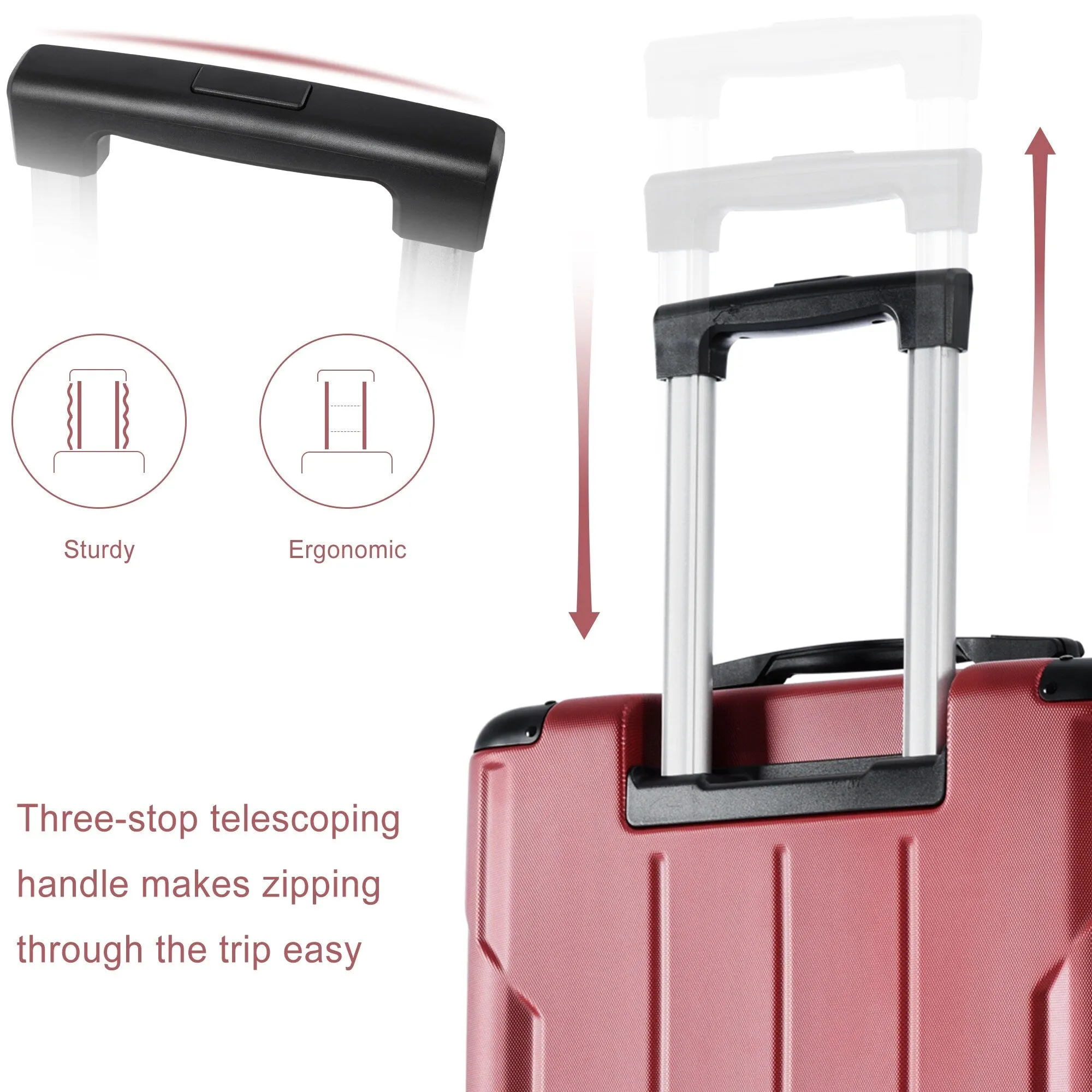 3 Piece Expandable Luggage Sets with 2 Spinner and TSA Lock (20/24/28)