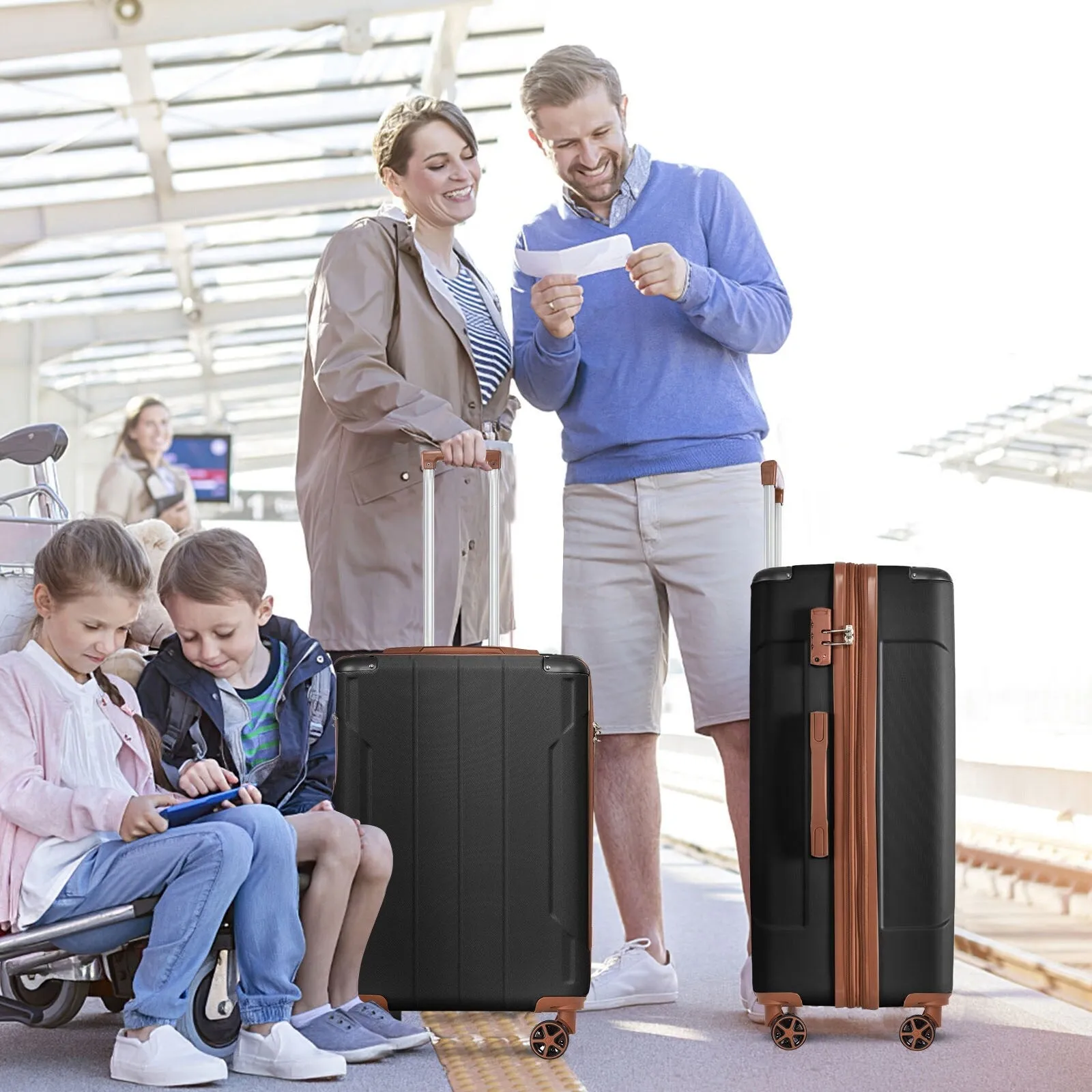 3 Piece Expandable Luggage Sets with 2 Spinner and TSA Lock (20/24/28)