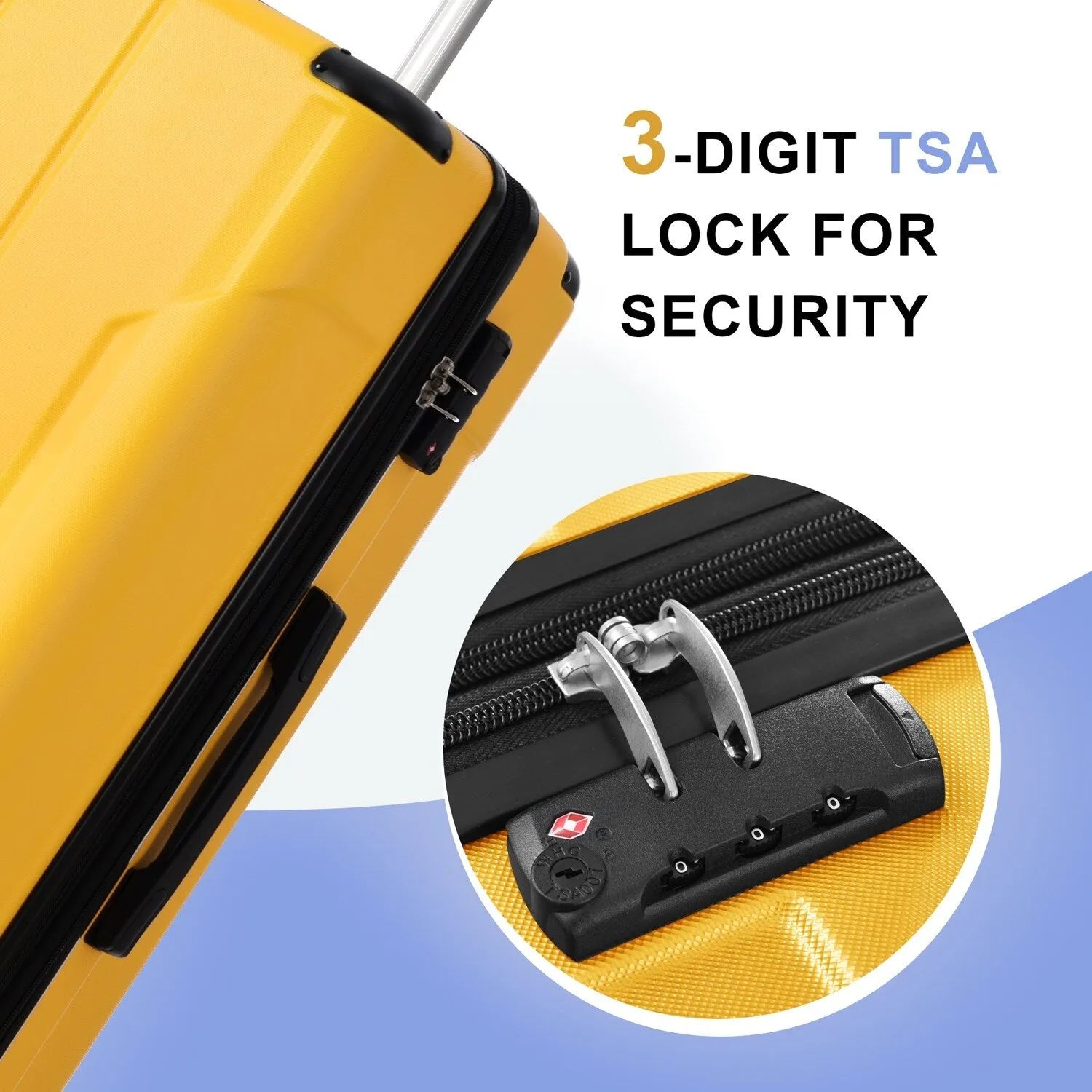 3 Piece Expandable Luggage Sets with 2 Spinner and TSA Lock (20/24/28)
