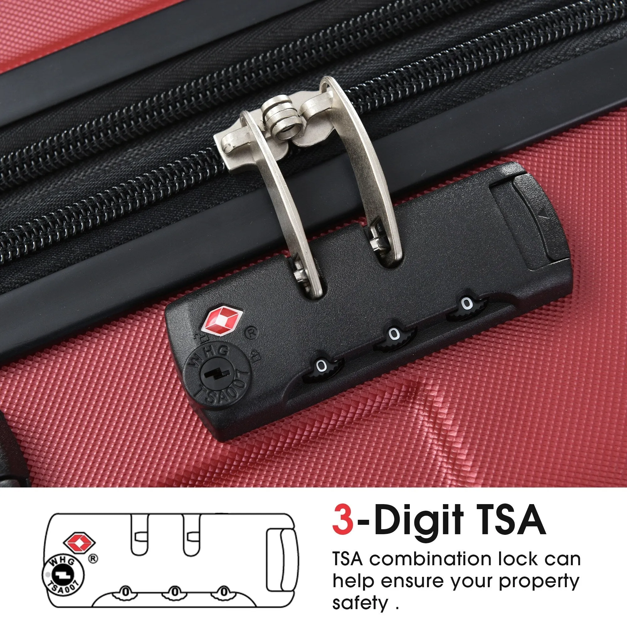 3 Piece Expandable Luggage Sets with 2 Spinner and TSA Lock (20/24/28)