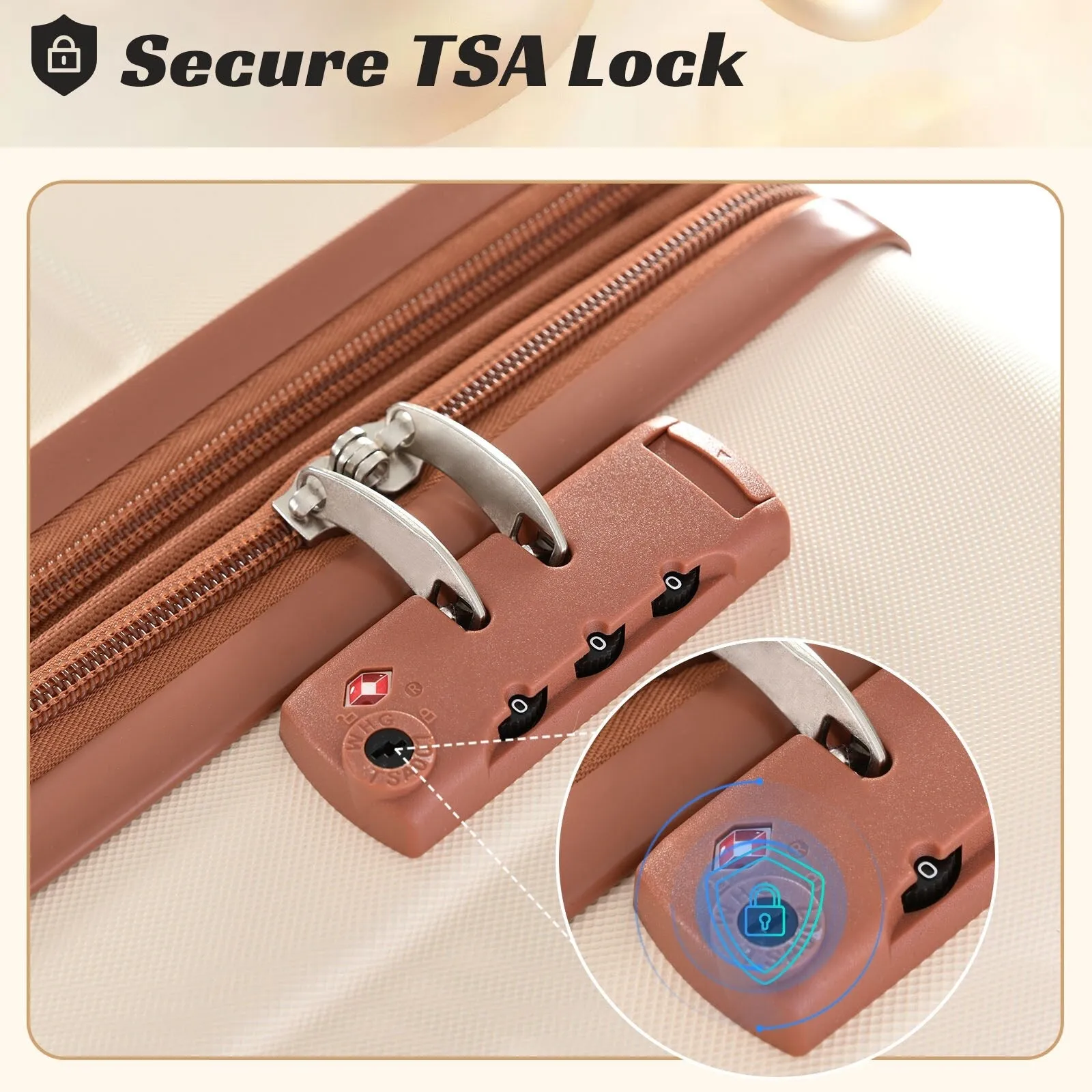 3 Piece Expandable Luggage Sets with 2 Spinner and TSA Lock (20/24/28)