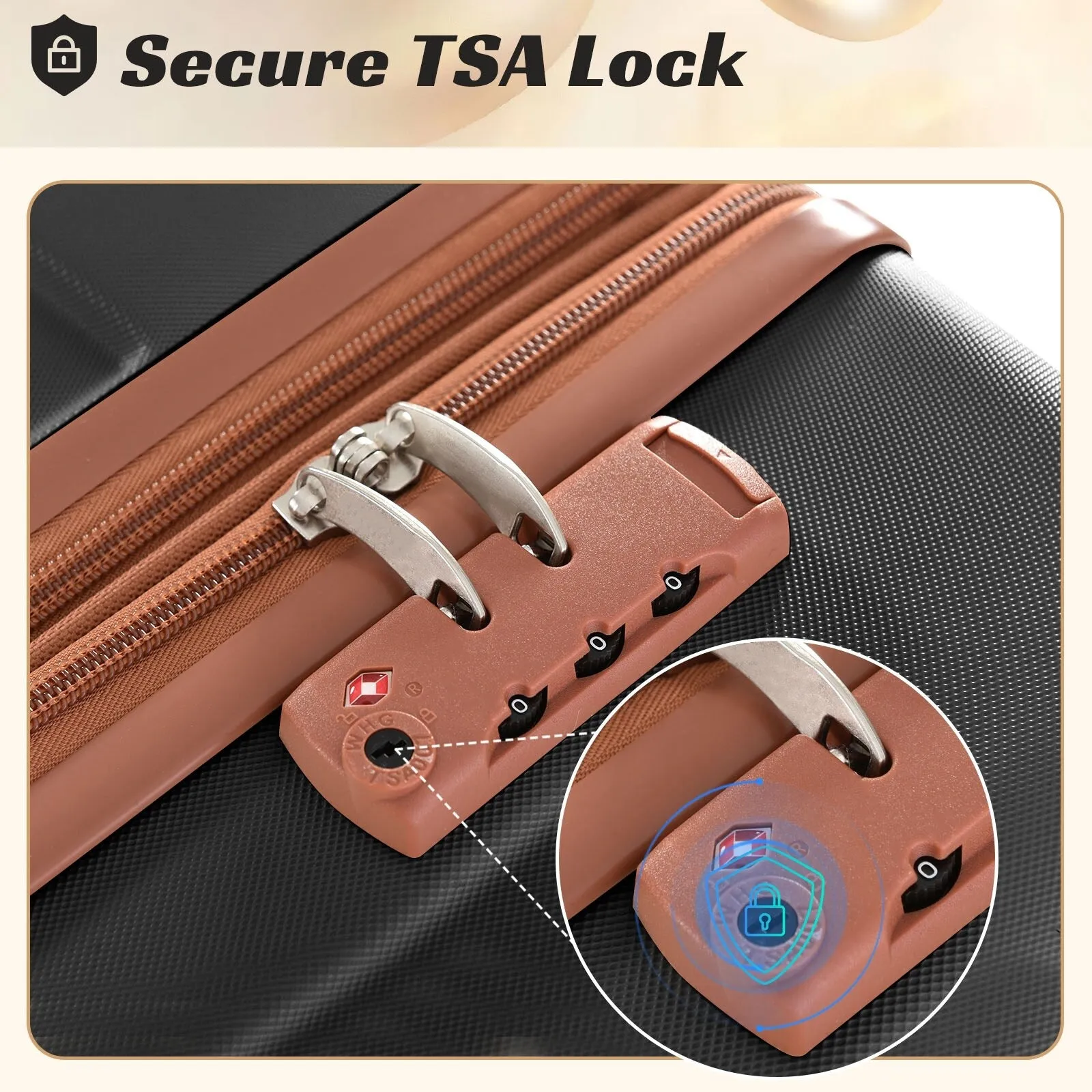 3 Piece Expandable Luggage Sets with 2 Spinner and TSA Lock (20/24/28)