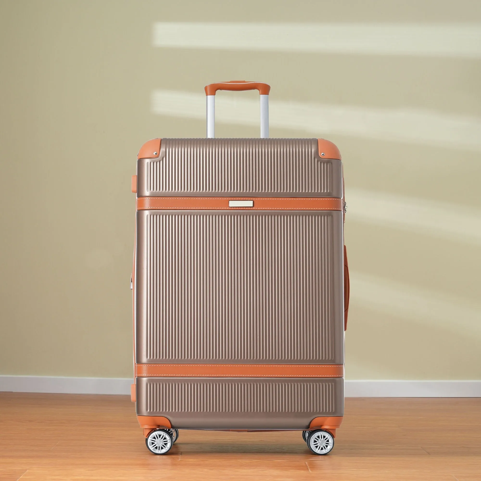 3 Piece Expansion Luggage Sets with Spinner Wheels and TSA Lock, Hardshell Suitcase with Telescopic Handle (20''24''28'')