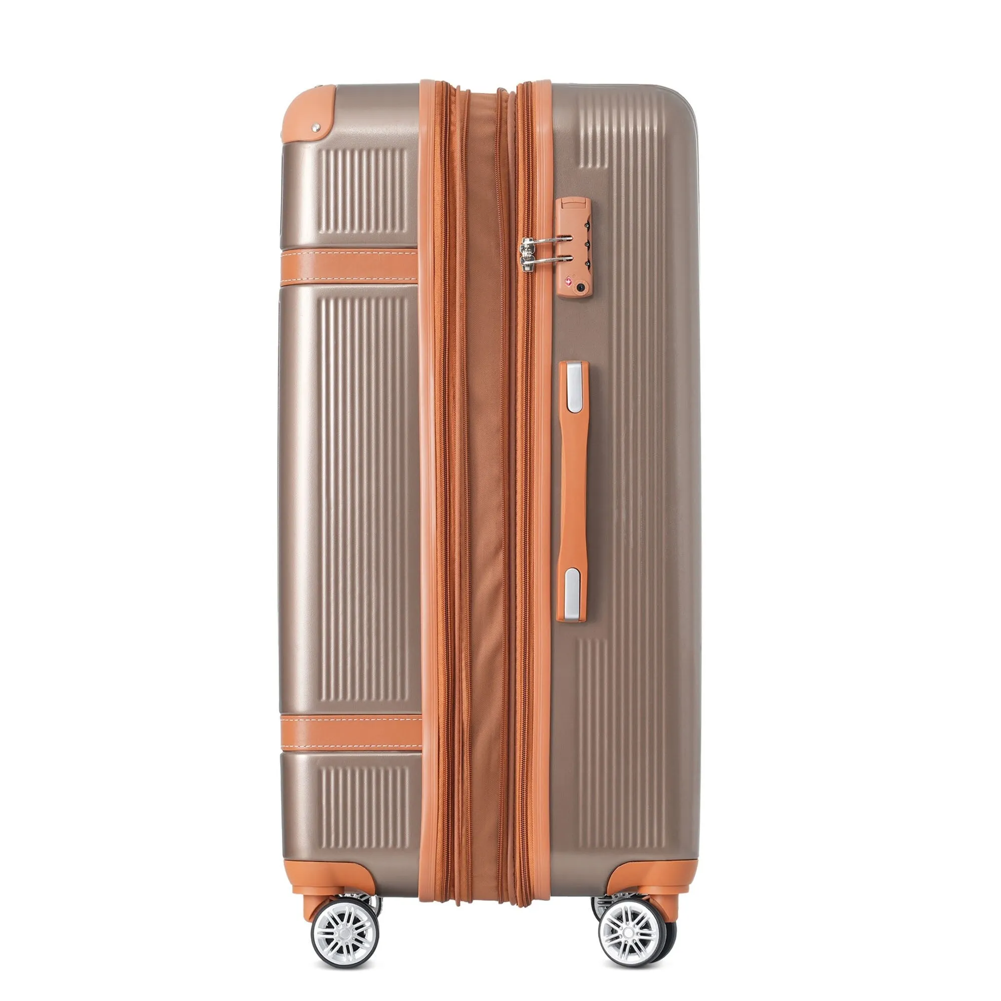 3 Piece Expansion Luggage Sets with Spinner Wheels and TSA Lock, Hardshell Suitcase with Telescopic Handle (20''24''28'')