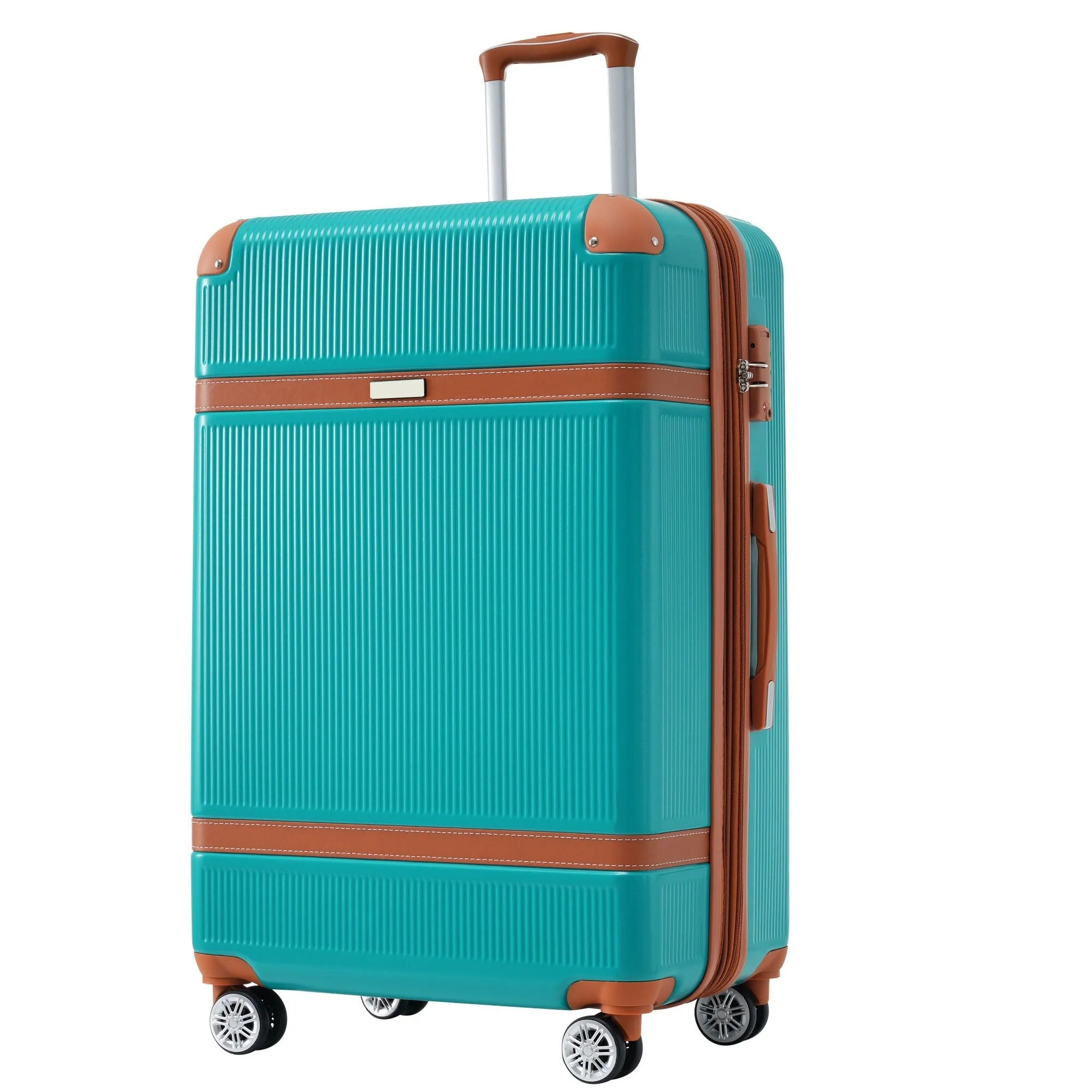 3 Piece Expansion Luggage Sets with Spinner Wheels and TSA Lock, Hardshell Suitcase with Telescopic Handle (20''24''28'')