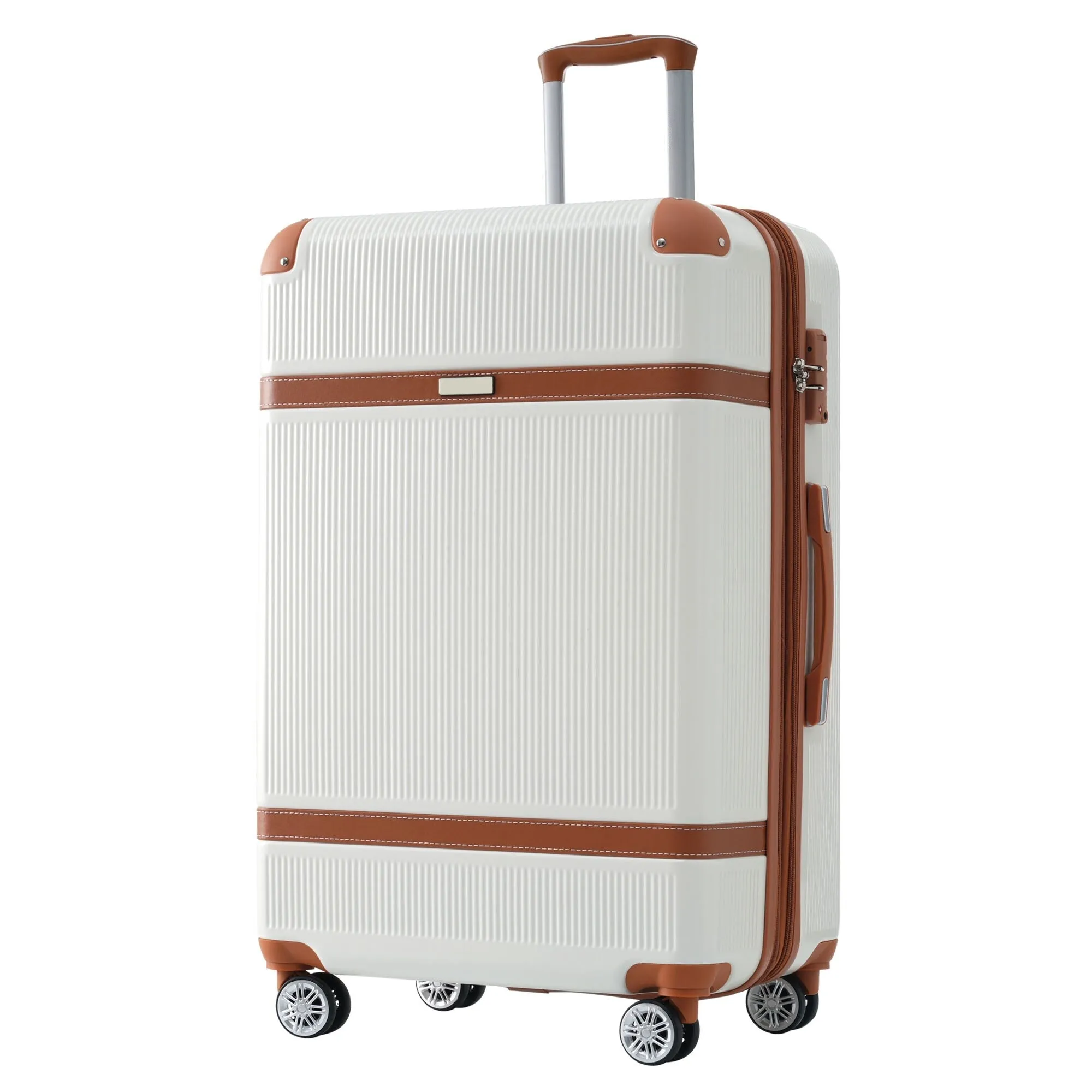 3 Piece Expansion Luggage Sets with Spinner Wheels and TSA Lock, Hardshell Suitcase with Telescopic Handle (20''24''28'')