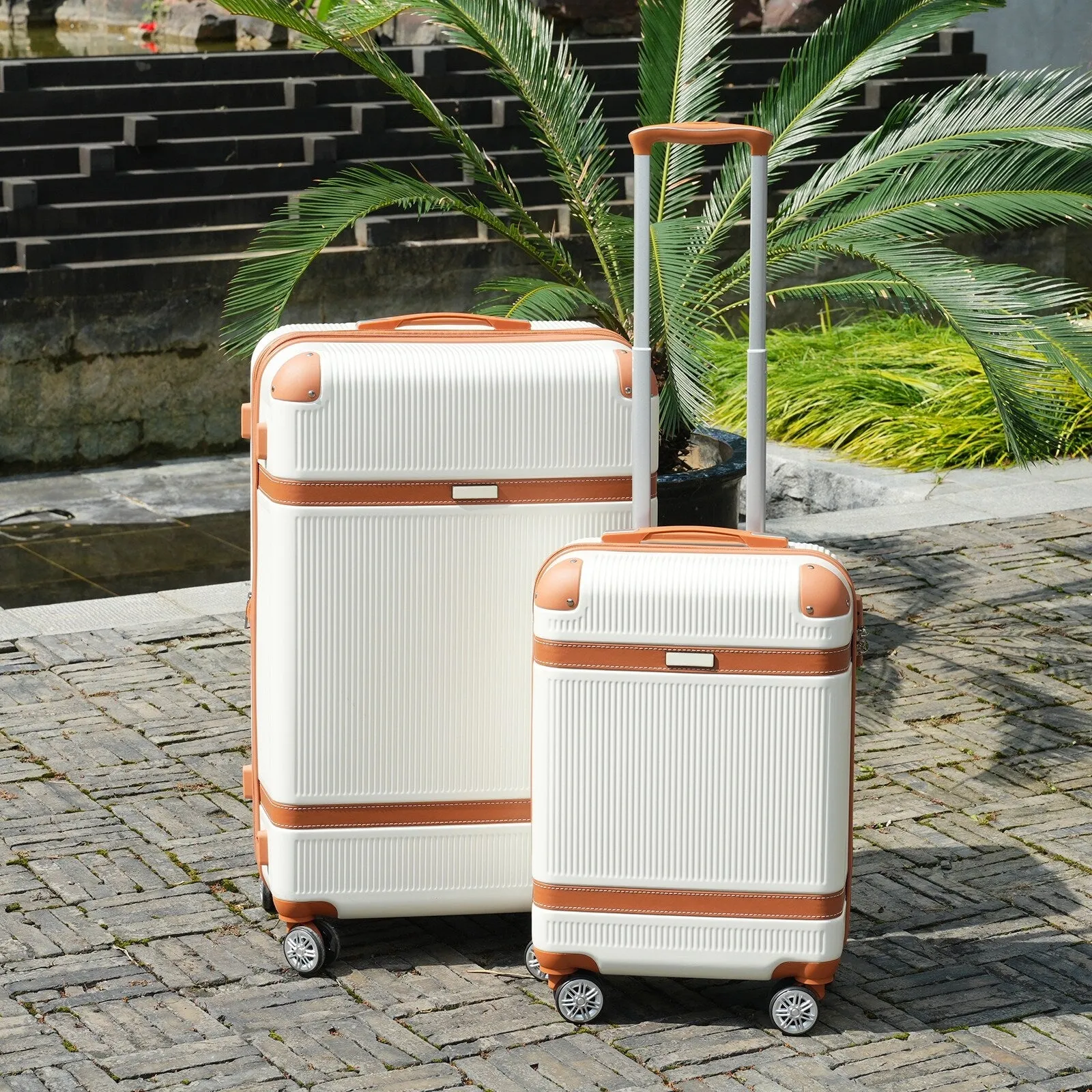 3 Piece Expansion Luggage Sets with Spinner Wheels and TSA Lock, Hardshell Suitcase with Telescopic Handle (20''24''28'')