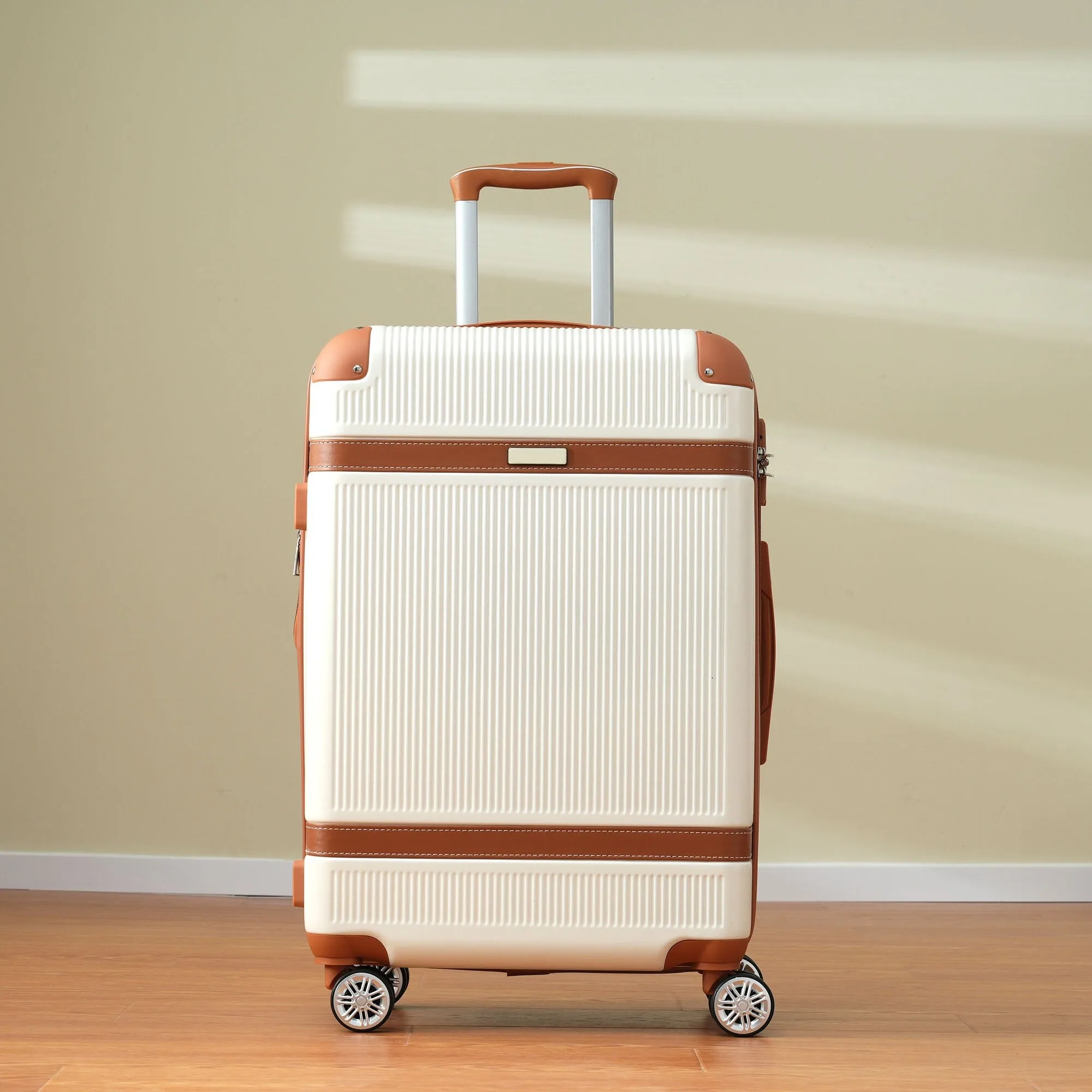 3 Piece Expansion Luggage Sets with Spinner Wheels and TSA Lock, Hardshell Suitcase with Telescopic Handle (20''24''28'')