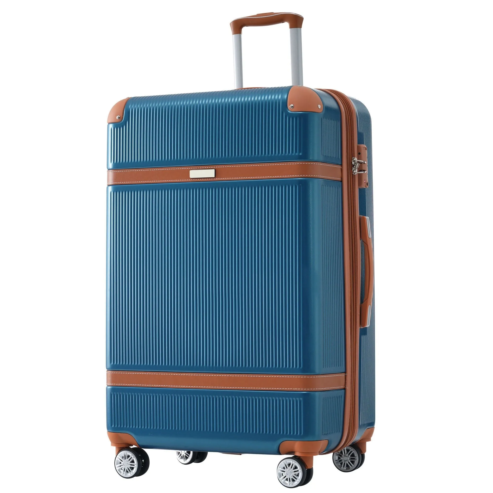 3 Piece Expansion Luggage Sets with Spinner Wheels and TSA Lock, Hardshell Suitcase with Telescopic Handle (20''24''28'')