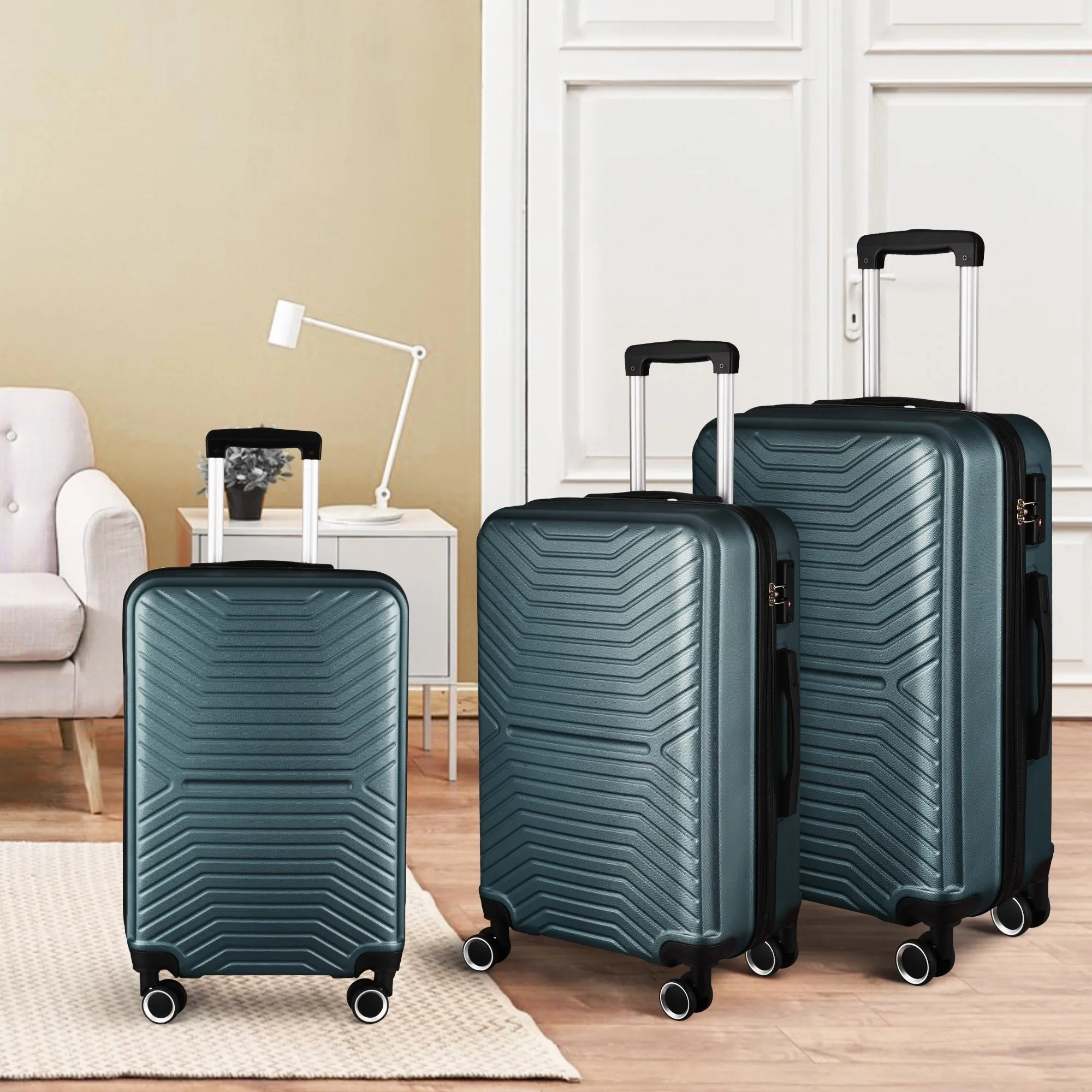 3-Piece Hardshell Luggage Set with TSA Lock - 20", 24", 28