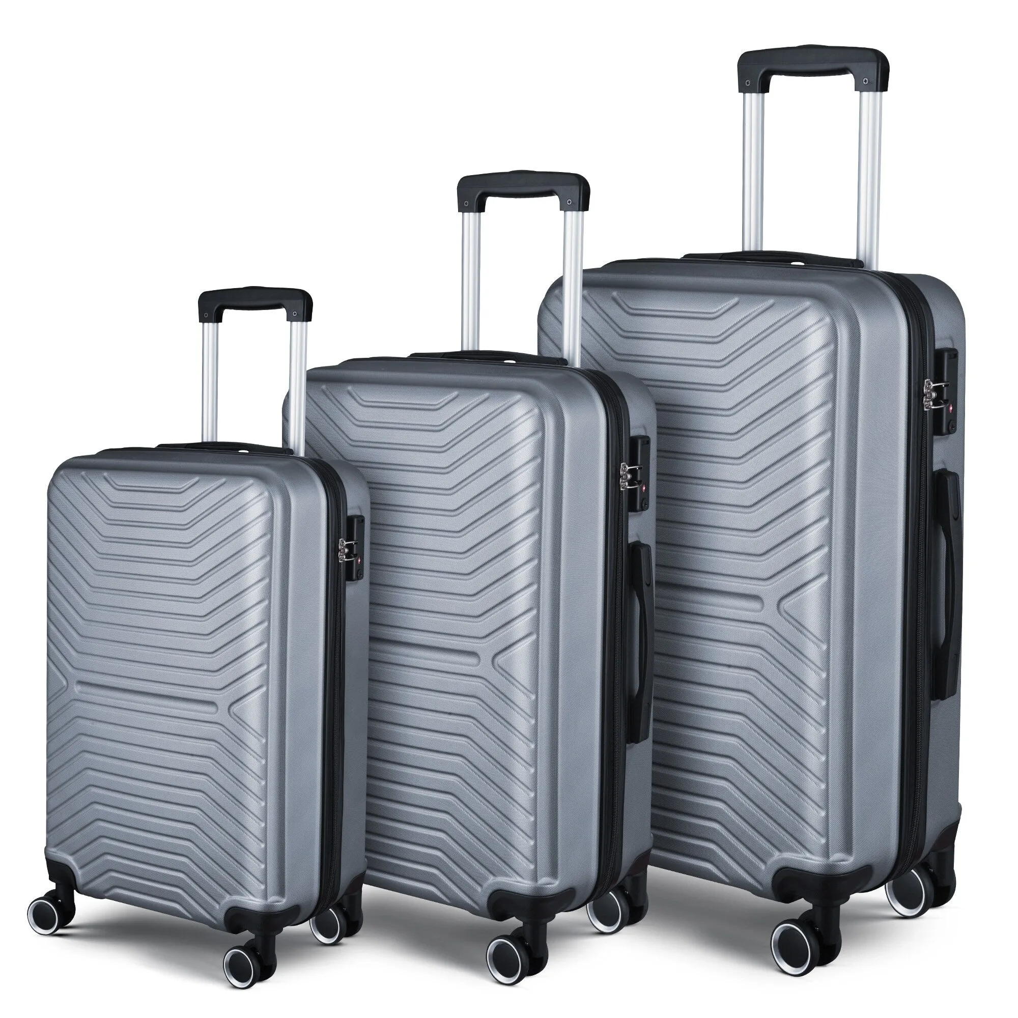 3-Piece Hardshell Luggage Set with TSA Lock - 20", 24", 28