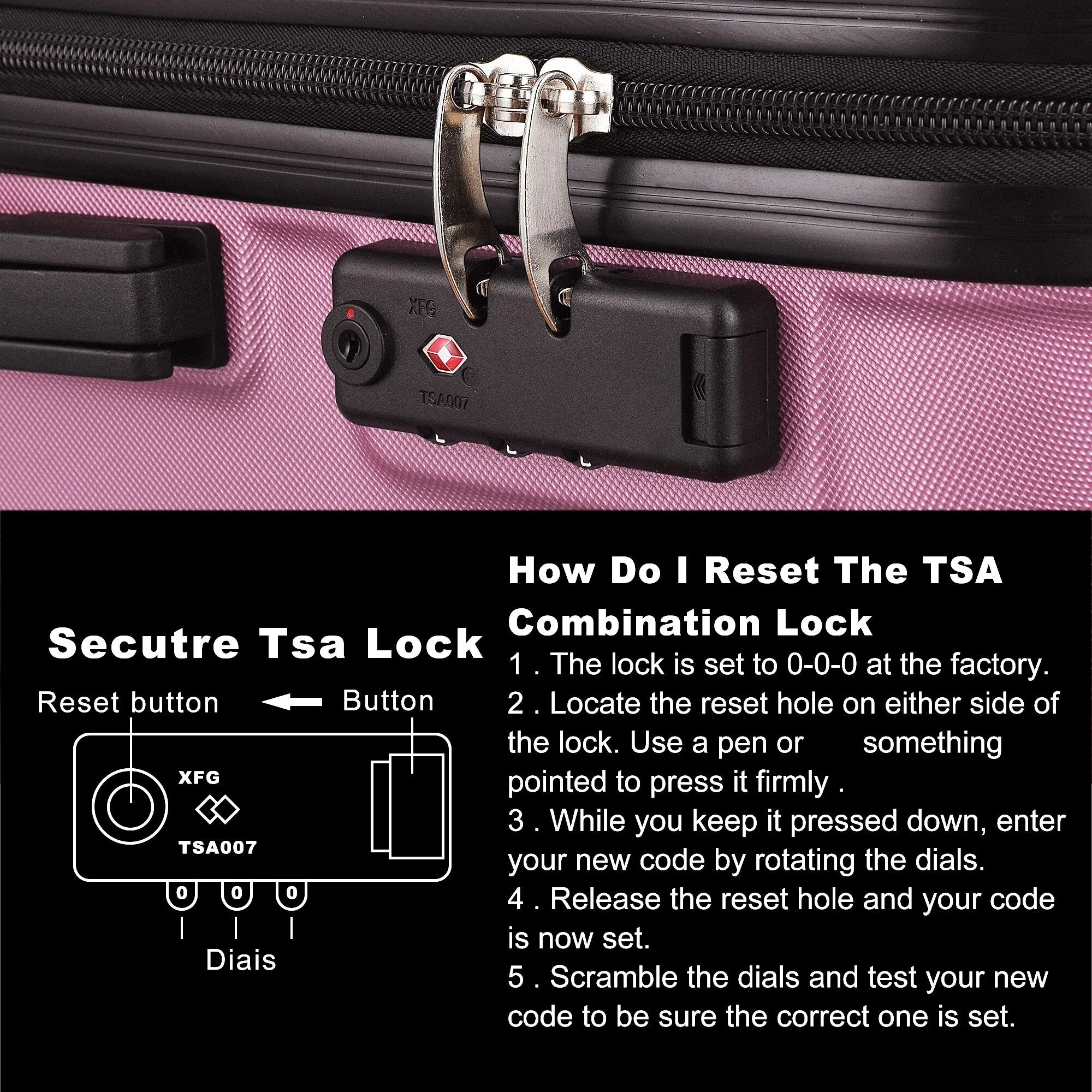 3-Piece Hardshell Luggage Set with TSA Lock - 20", 24", 28