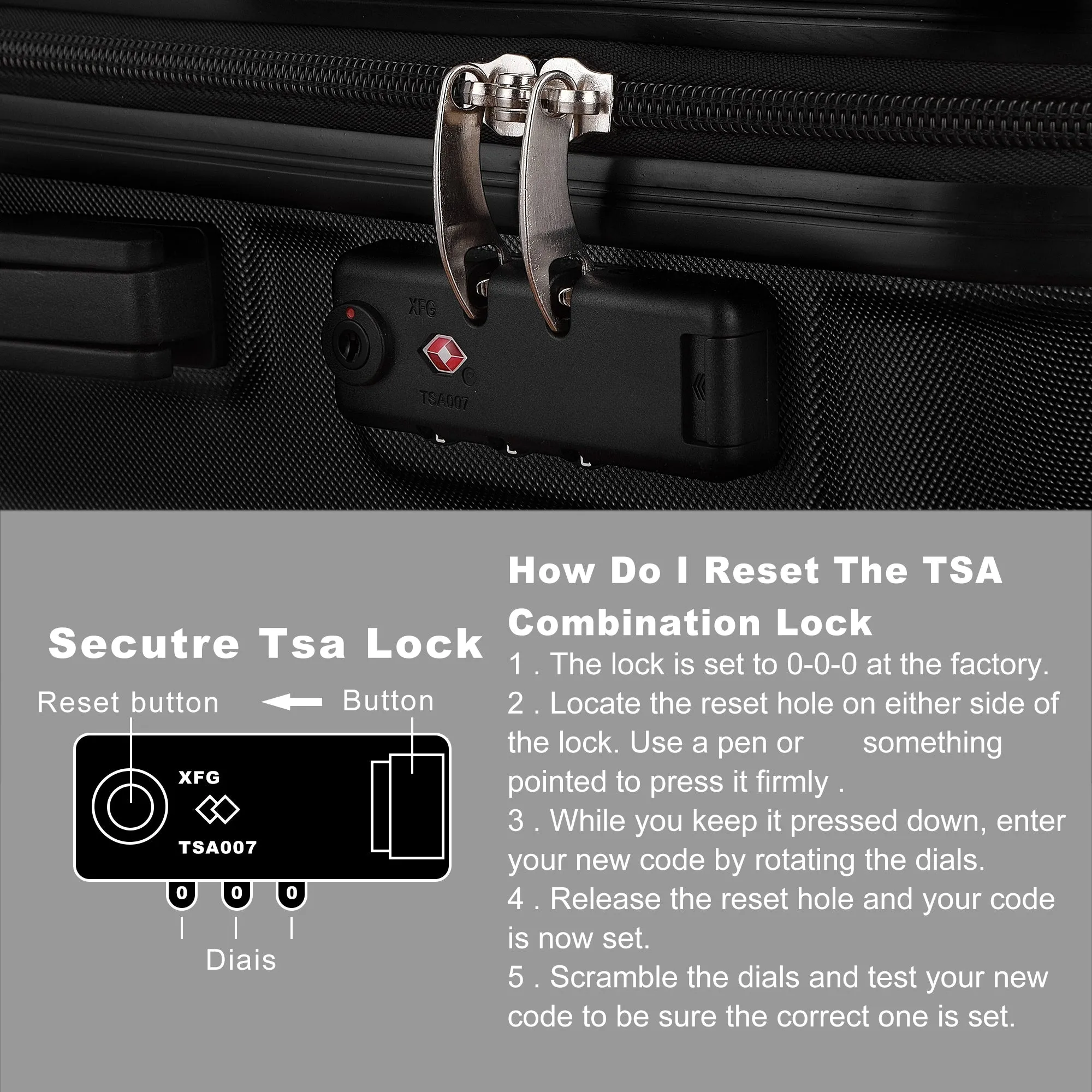 3-Piece Hardshell Luggage Set with TSA Lock - 20", 24", 28