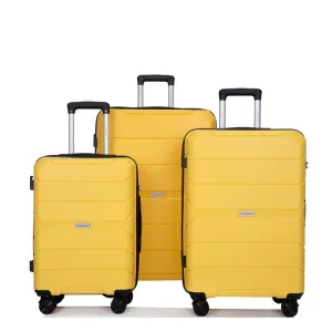 3-Piece Hardshell Suitcase Set PP Luggage Sets with TSA Lock
