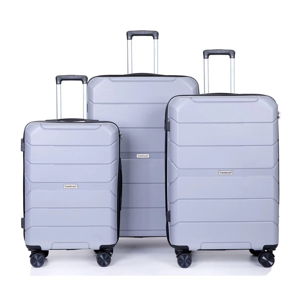 3-Piece Hardshell Suitcase Set PP Luggage Sets with TSA Lock