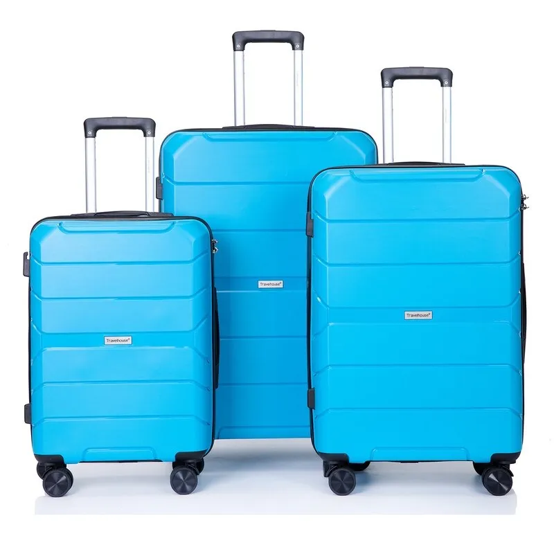 3-Piece Hardshell Suitcase Set PP Luggage Sets with TSA Lock