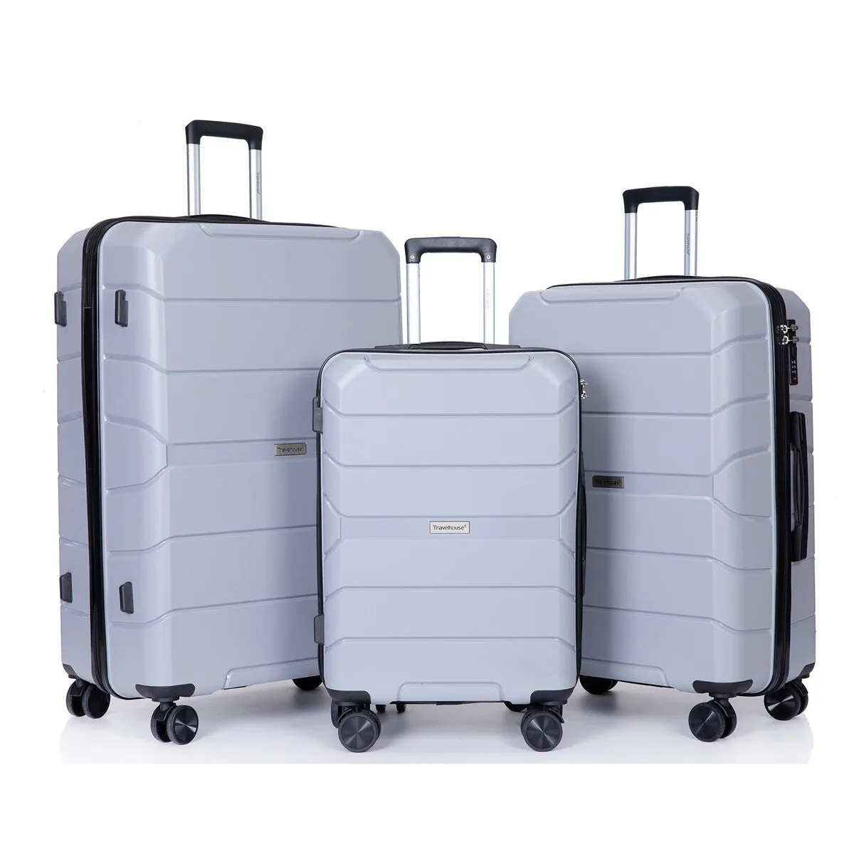 3-Piece Hardshell Suitcase Set PP Luggage Sets with TSA Lock