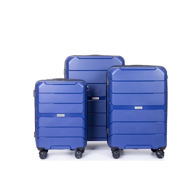 3-Piece Hardshell Suitcase Set PP Luggage Sets with TSA Lock