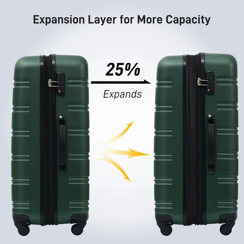 3 Piece Luggage Set Hardside Spinner Suitcase with TSA Lock