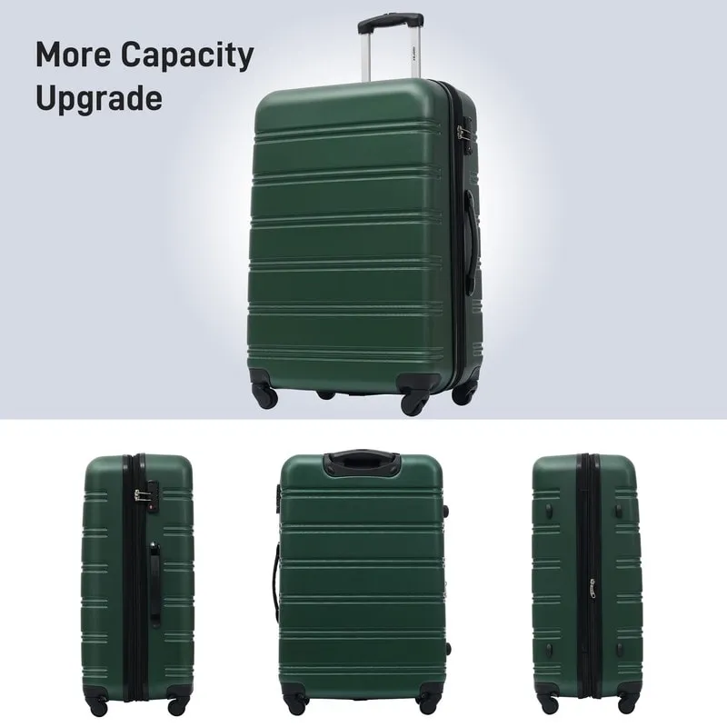 3 Piece Luggage Set Hardside Spinner Suitcase with TSA Lock