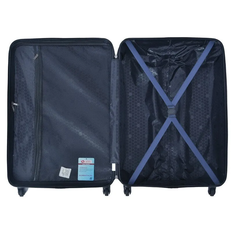 3 Piece Luggage Sets Lightweight ABS Suitcase with Hooks & TSA Lock