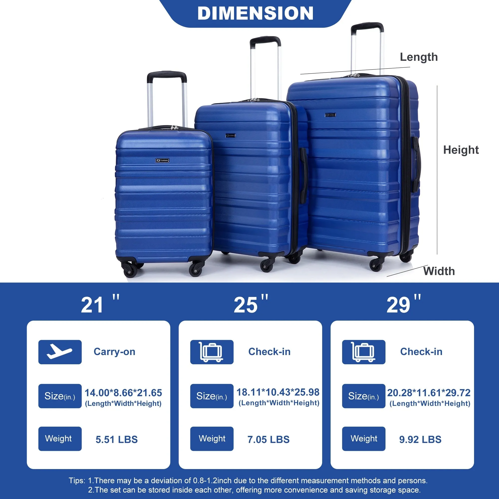 3 Piece Luggage Sets Suitcase/Trunk /Check-in Luggage /Carry-on Luggage