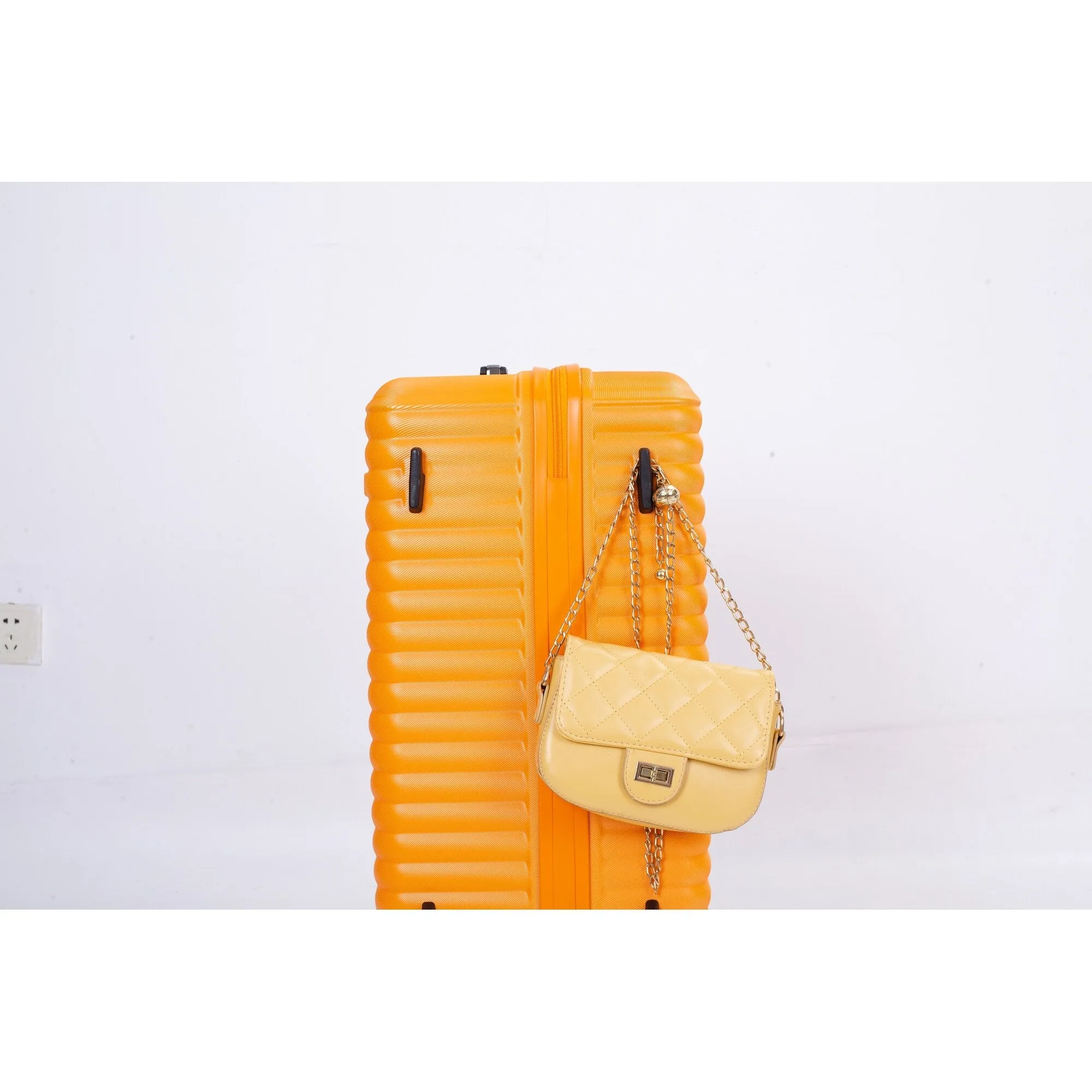 3 Piece Set Lightweight Suitcase for Long Travel, Hardside Carry On Luggage w/ 2 Hooks and 360° Double spinner wheels