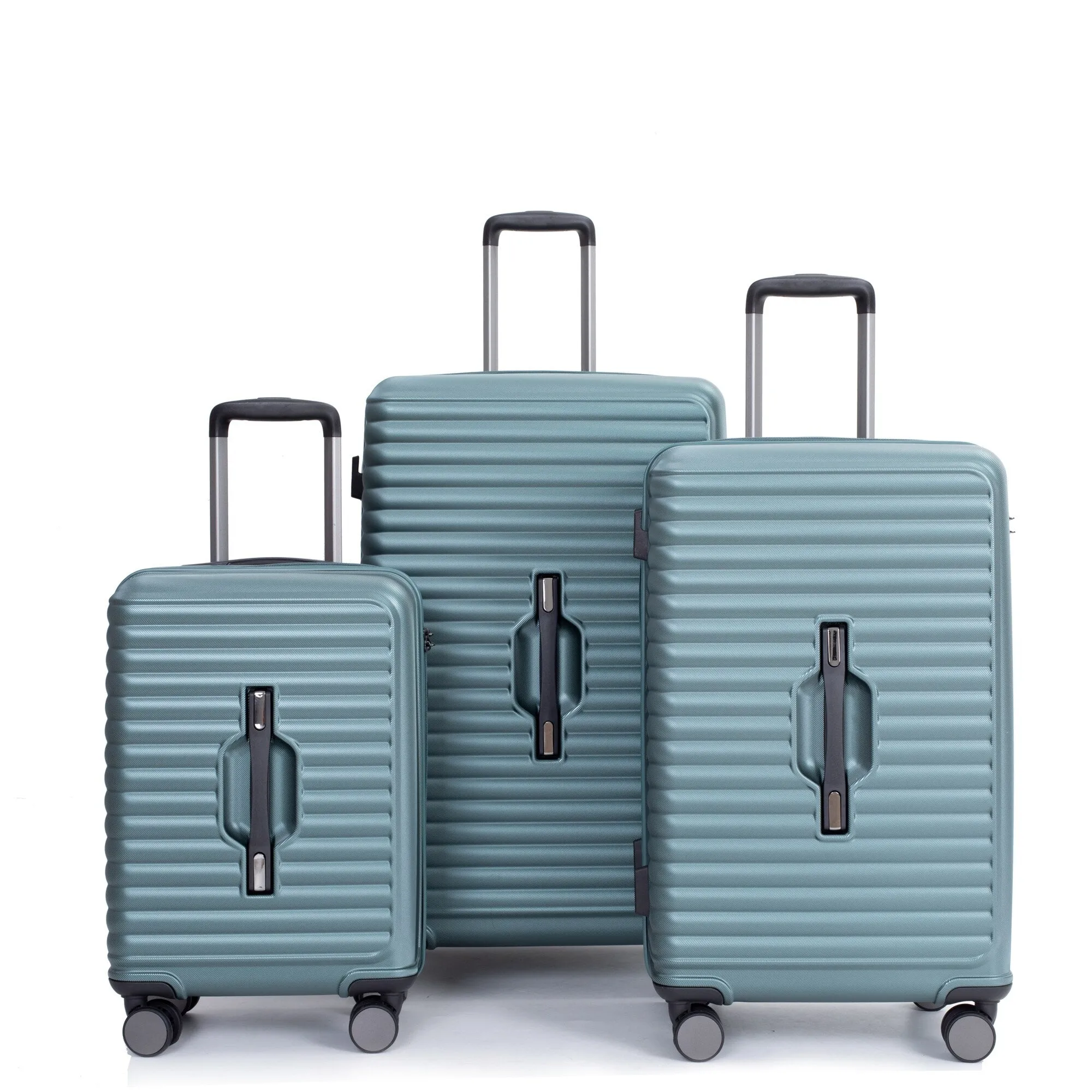 3 Piece Set Lightweight Suitcase for Long Travel, Hardside Carry On Luggage w/ 2 Hooks and 360° Double spinner wheels