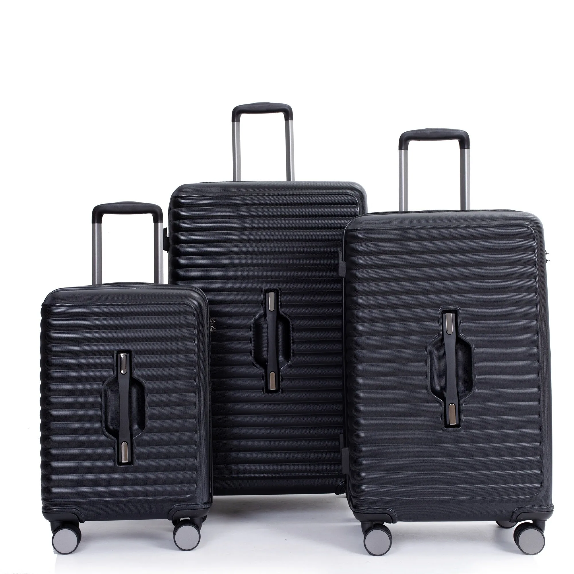3 Piece Set Lightweight Suitcase for Long Travel, Hardside Carry On Luggage w/ 2 Hooks and 360° Double spinner wheels