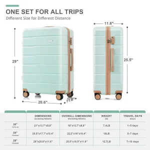 3-Piece TSA Lock Travel Luggage Set by Harper&Bright Designs
