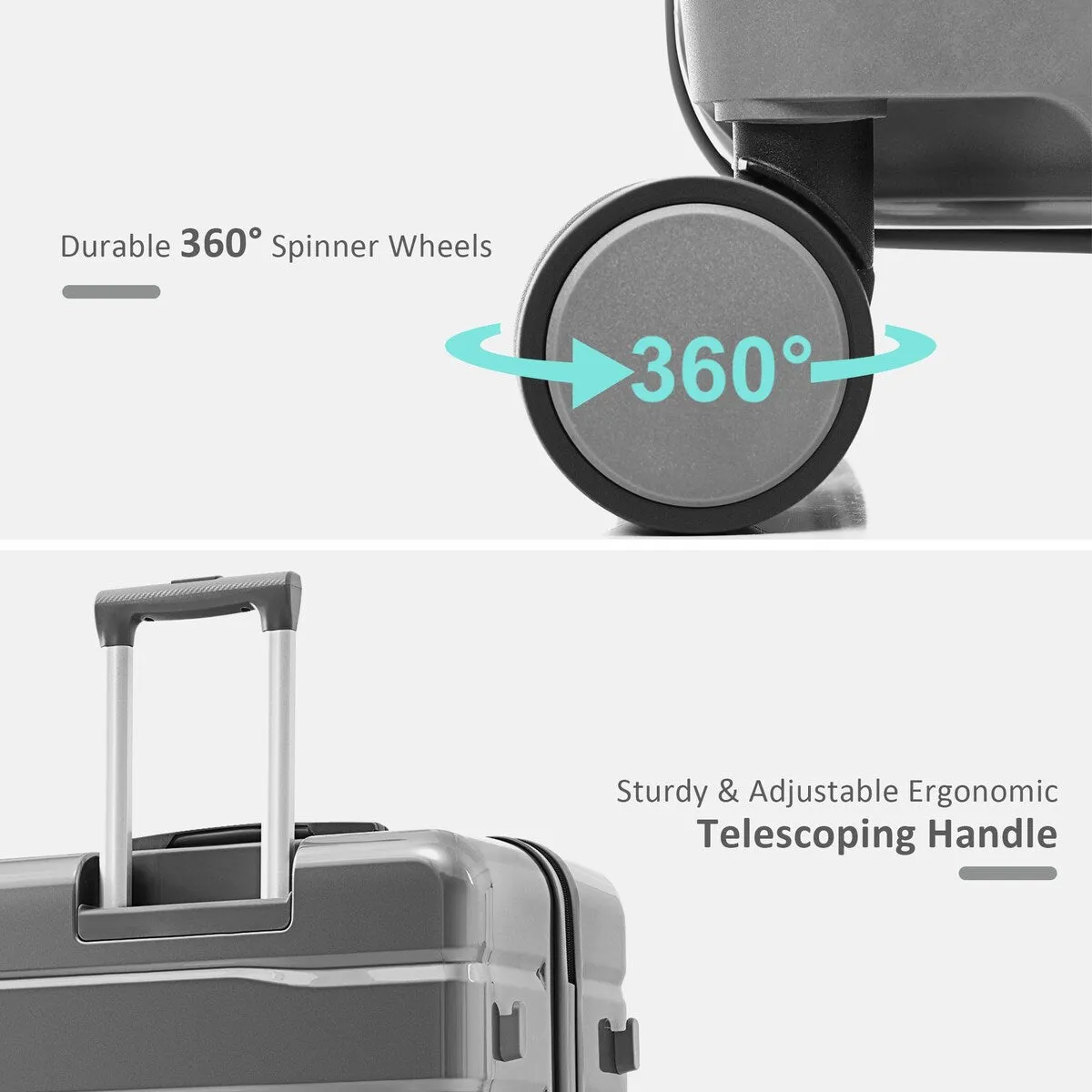 3-Piece TSA Lock Travel Luggage Set by Harper&Bright Designs