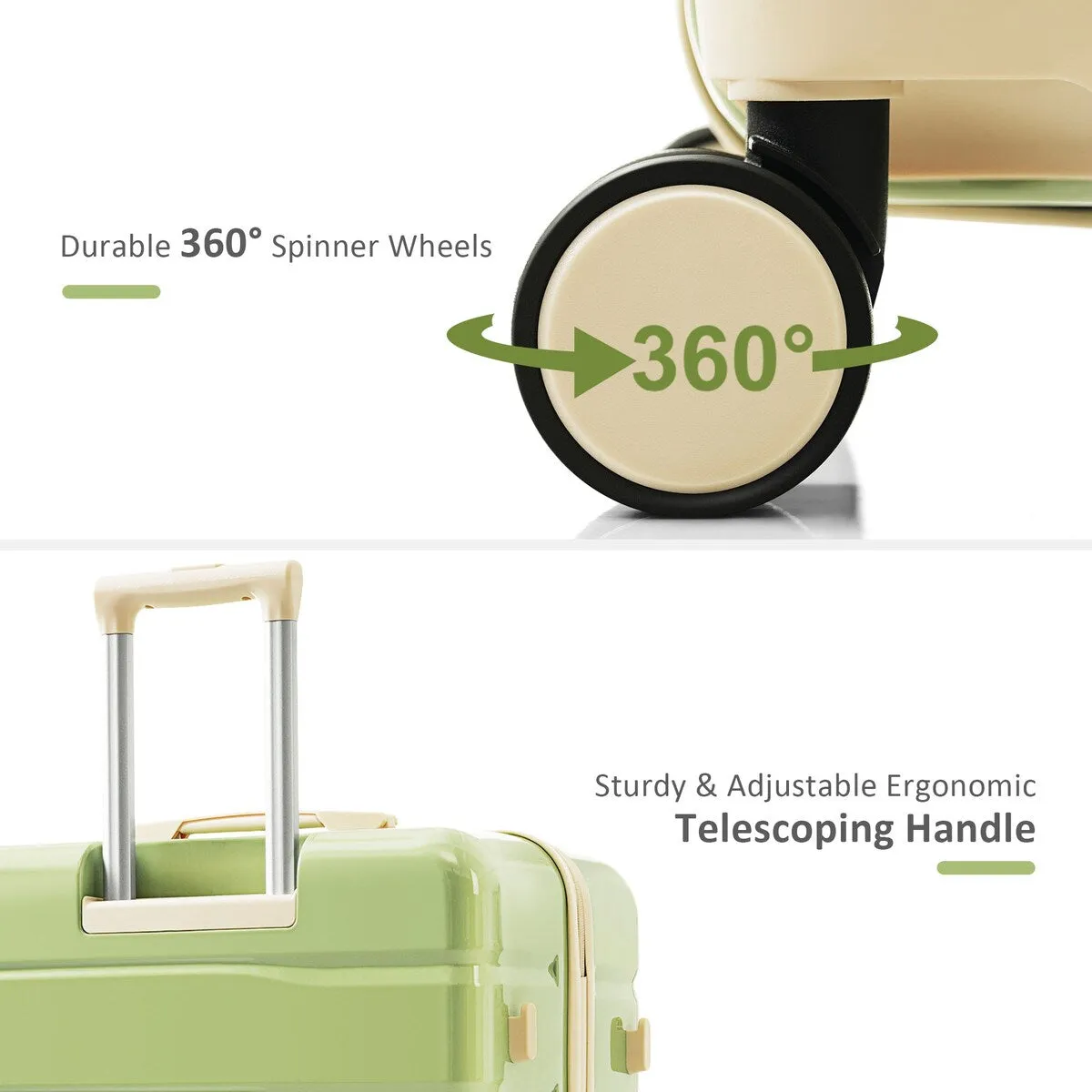 3-Piece TSA Lock Travel Luggage Set by Harper&Bright Designs