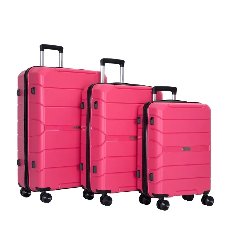 3PCS Hardshell Suitcase PP Luggage Sets with TSA Lock,20"/24"/28"