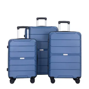3PCS Hardshell Suitcase PP Luggage Sets with TSA Lock,20"/24"/28"