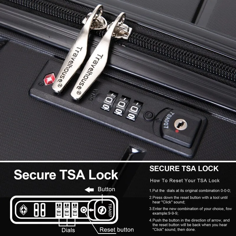 3PCS Suitcase Luggage Sets with TSA Lock and Spinner Wheels(20"/24"/28")